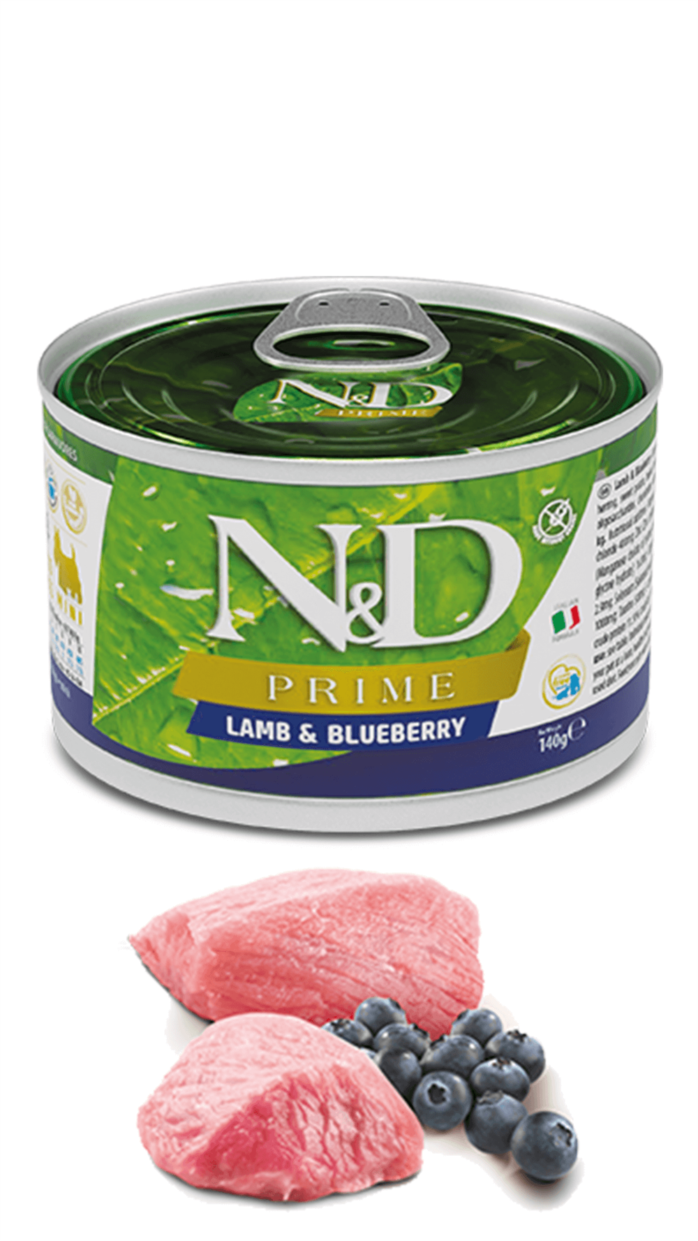 N&D Prime Mini Tahılsız Kuzulu Yaban Mersinli Köpek Konservesi 140 Gr