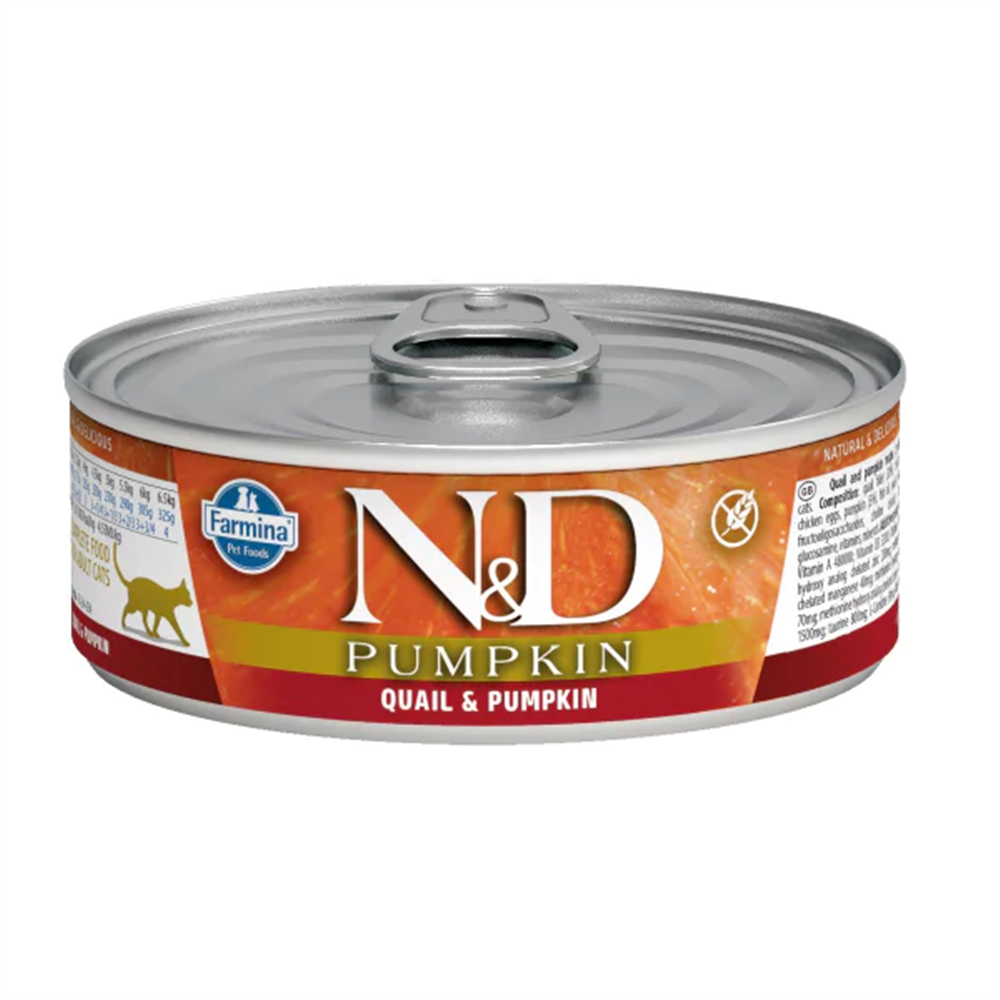 N&D Pumpkin Bal Kabaklı ve Bıldırcınlı Tahılsız Yetişkin Kedi Konservesi 70gr