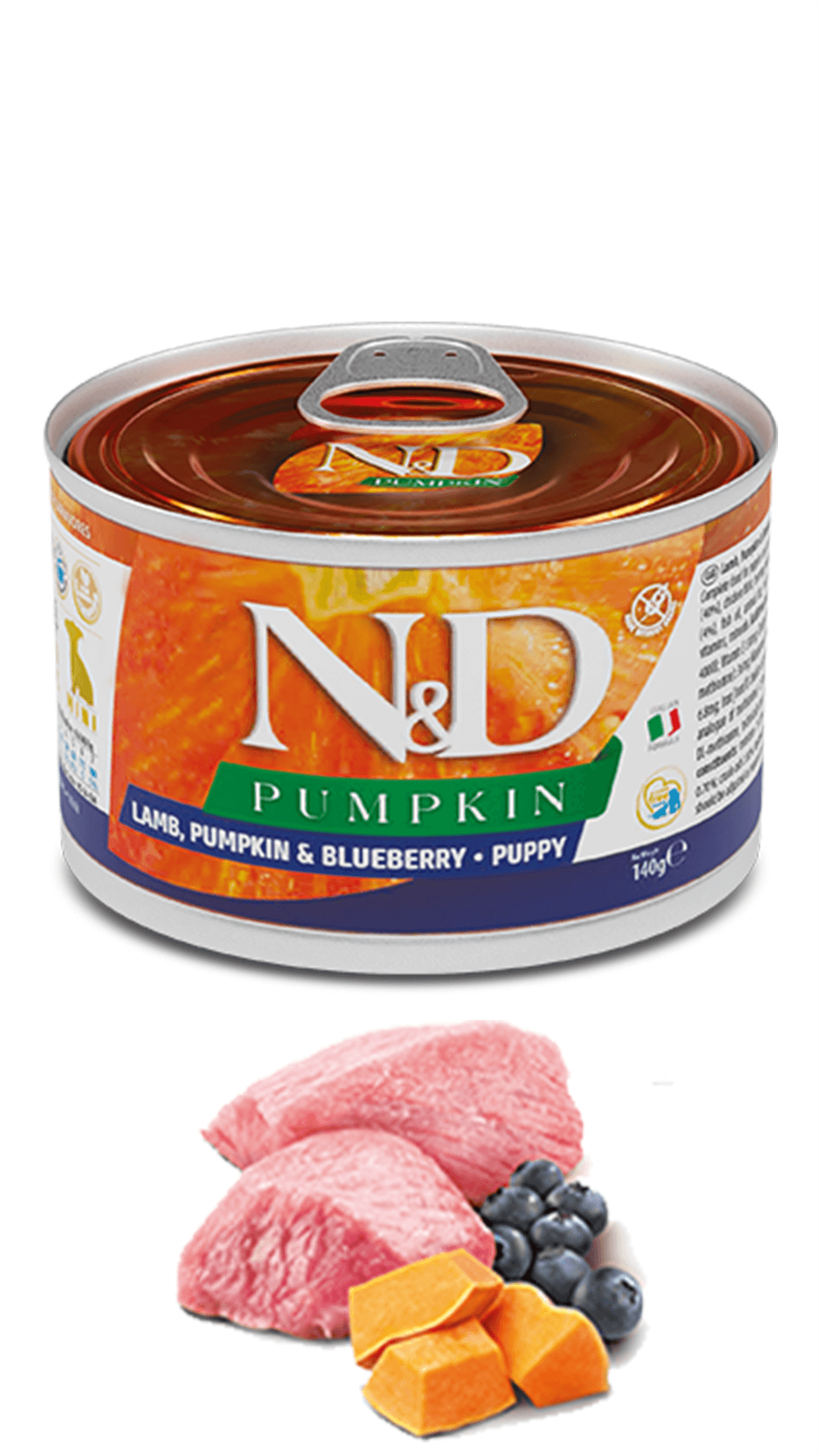 N&D Pumpkin Balkabağı&Kuzu&Yaban Mersini Mini Yaş Köpek Konservesi 140gr 