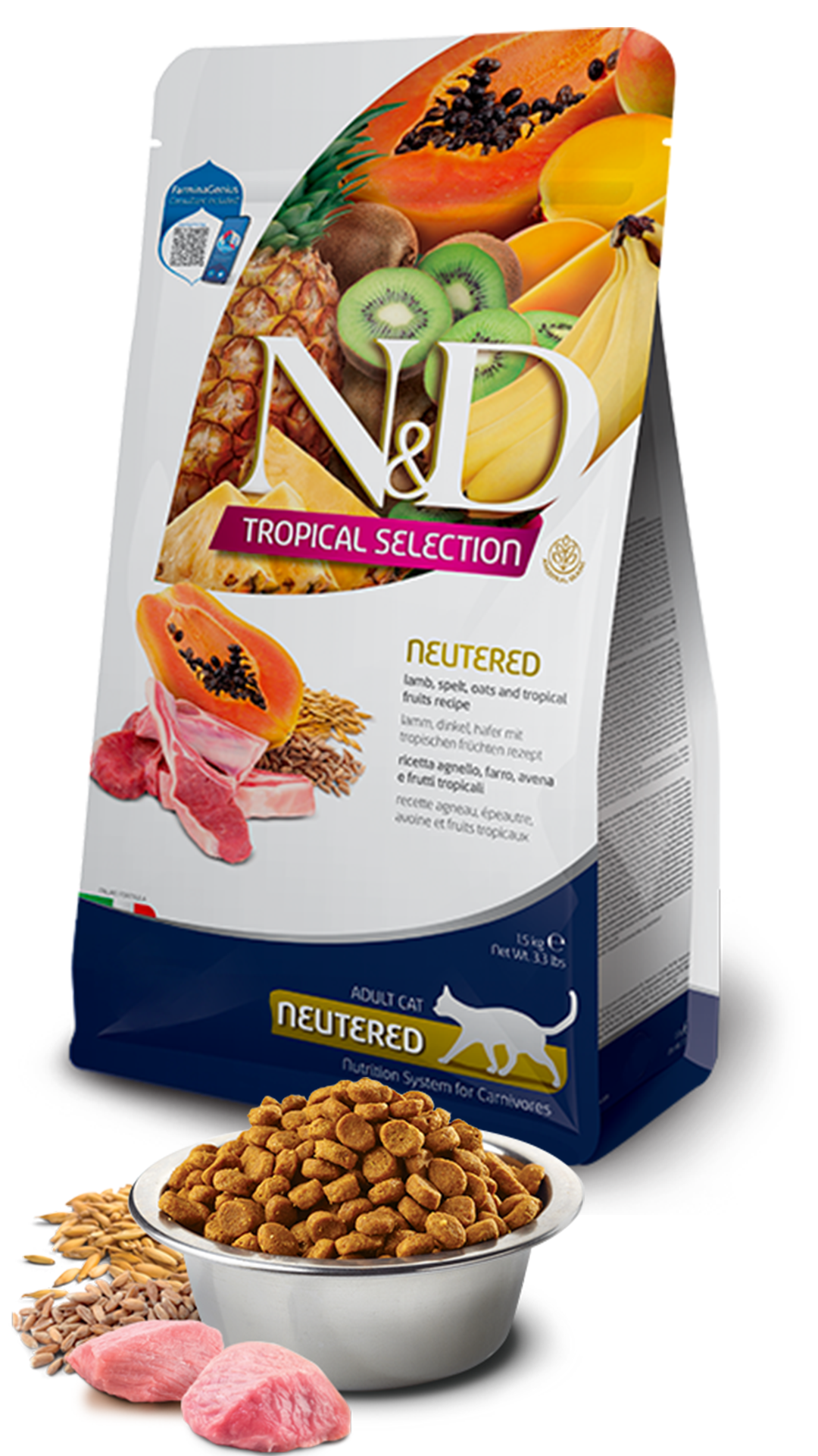 N&D Tropical Selection Kuzu Etli ve Tropikal Meyveli Kısırlaştırılmış Kedi Maması 10kg