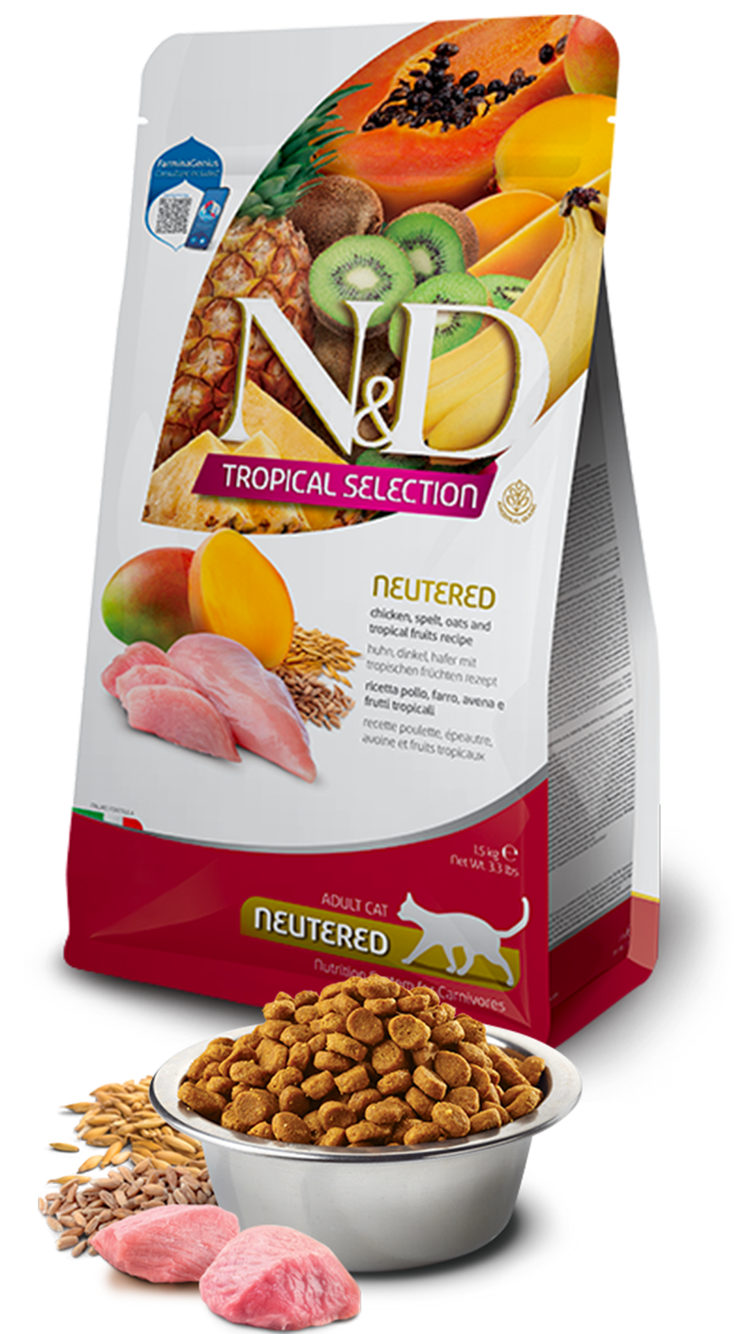 N&D Tropical Selection Tavuklu ve Tropikal Meyveli Kısırlaştırılmış Kedi Maması 10kg