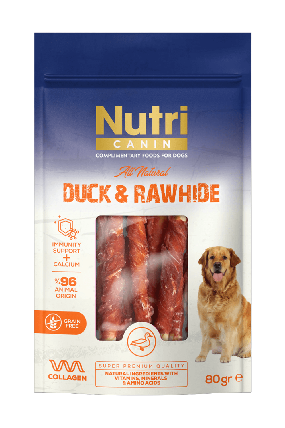 Nutri Canin Ördek Eti Sargılı Sığır Derisi Köpek Ödül Maması 80gr