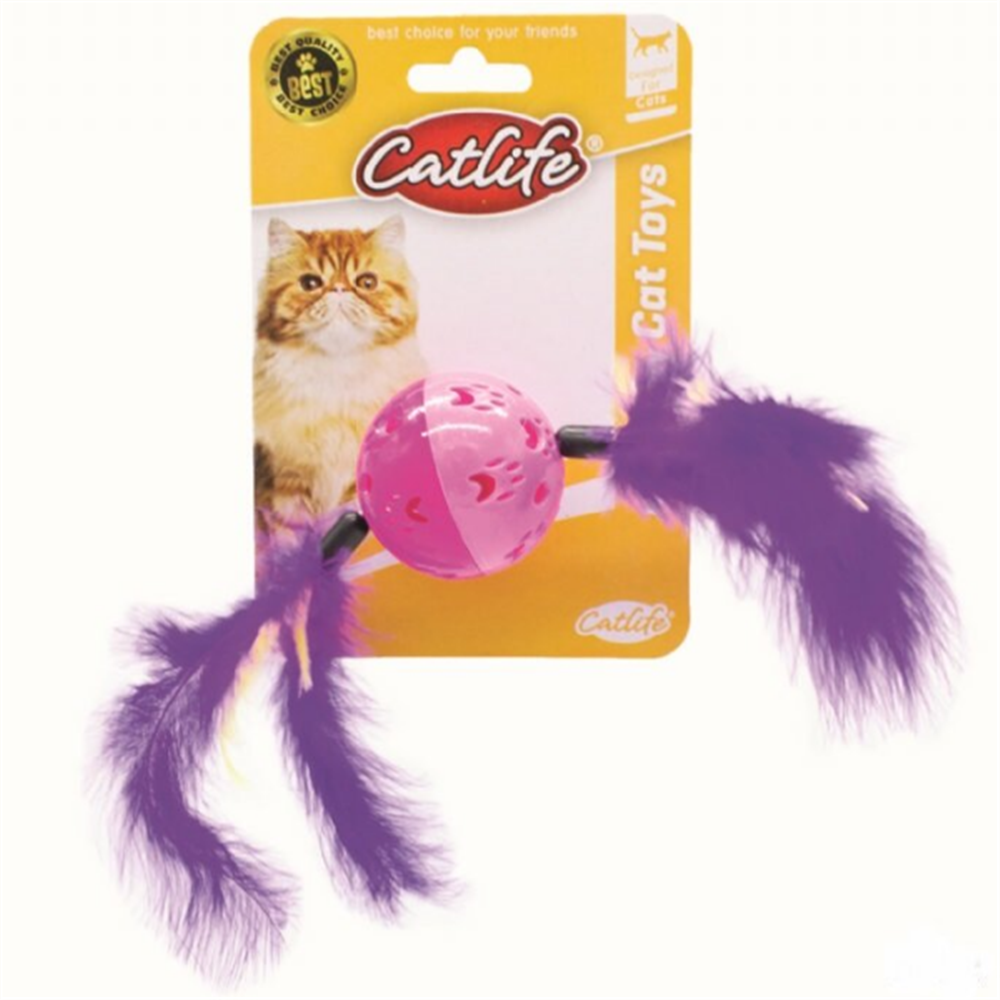Ovisso Catlife Zilli Tüylü Top Kedi Oyuncağı