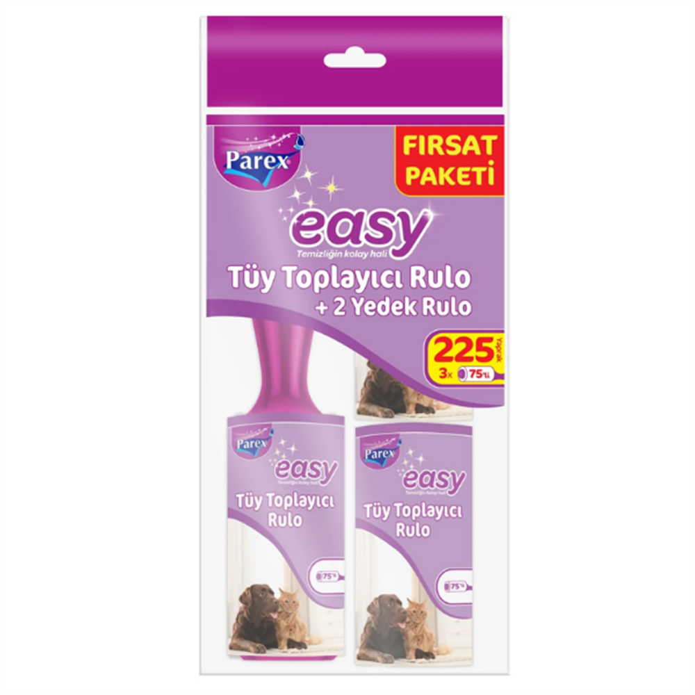 Parex Easy Kedi Köpek Tüy Toplayıcı Rulo + 2 Yedek Rulo 225