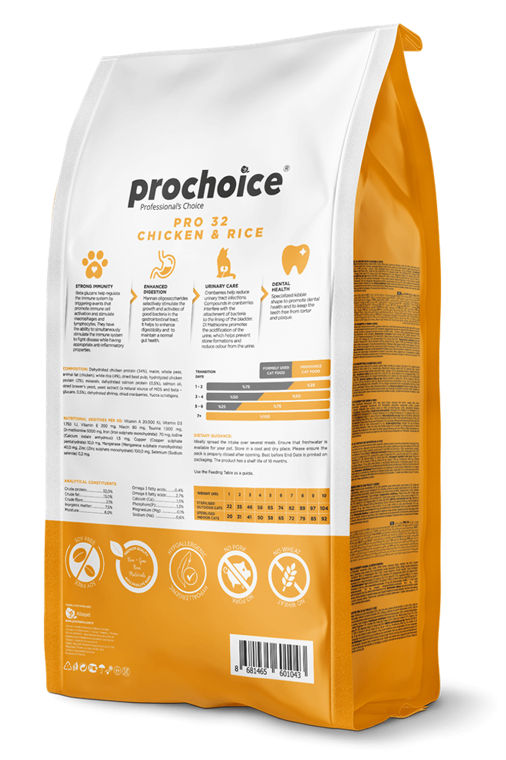 ProChoice 32 Tavuklu ve Pirinçli Kısırlaştırılmış Kedi Maması 2 Kg
