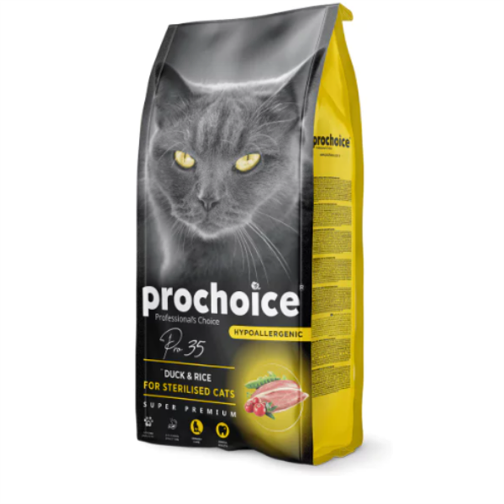 Prochoice 35 HypoAllergenic Ördekli ve Pirinçli Düşük Tahıllı Kısırlaştırılmış Kedi Maması 2 Kg