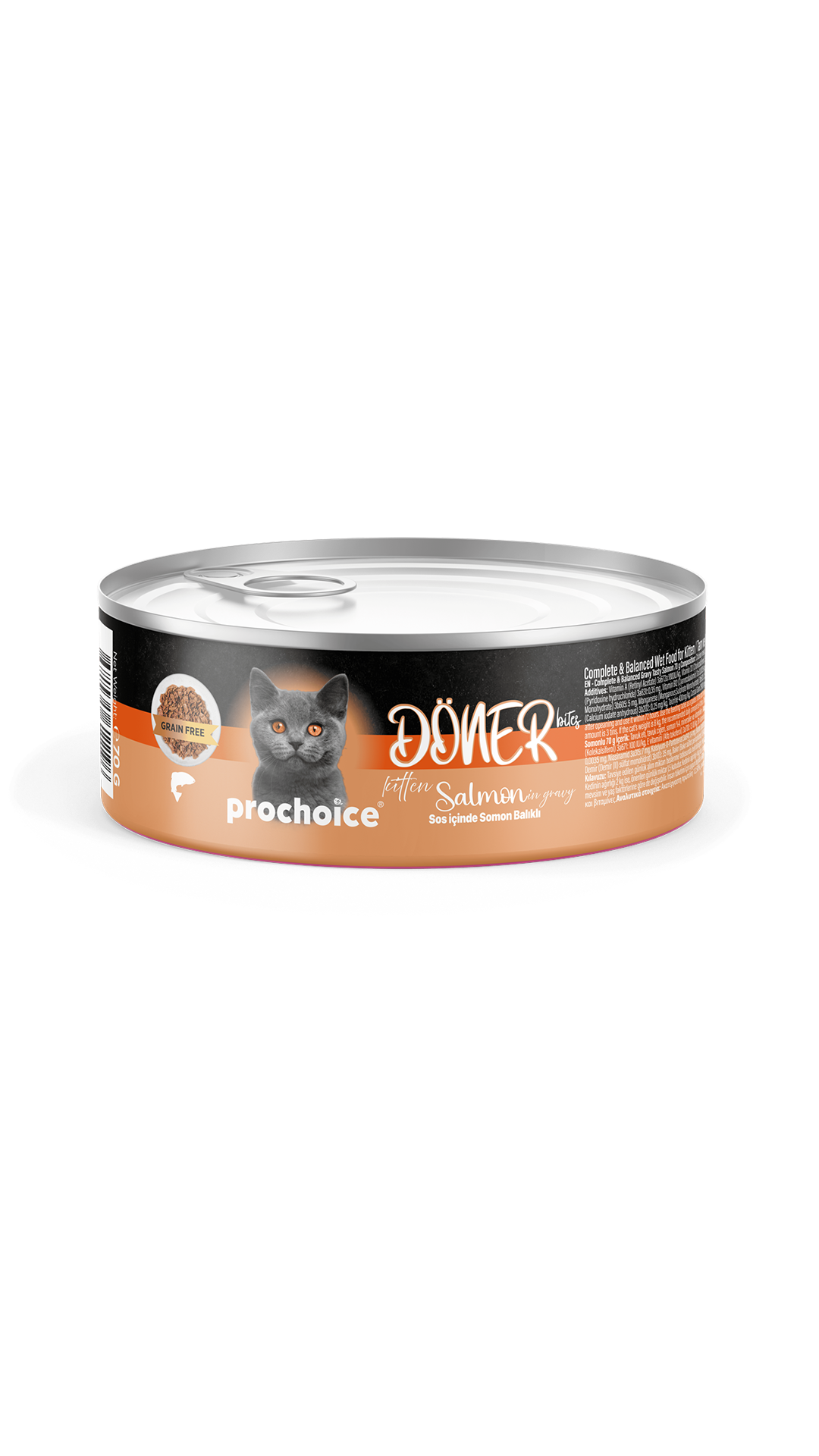 PROCHOICE DONER BITES KITTEN SALMON IN GRAVY70G
