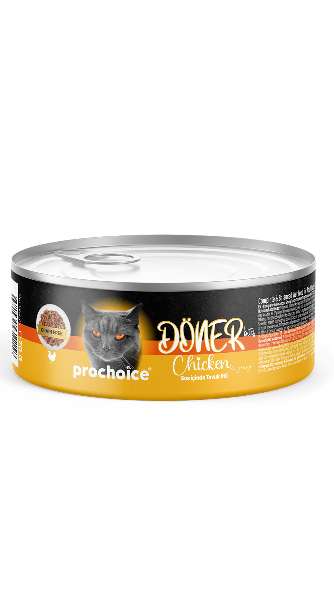 Prochoice Döner Chicken, Sos İçinde Tavuk Etli Tam & Dengeli Yetişkin Kedi Maması 70 gr