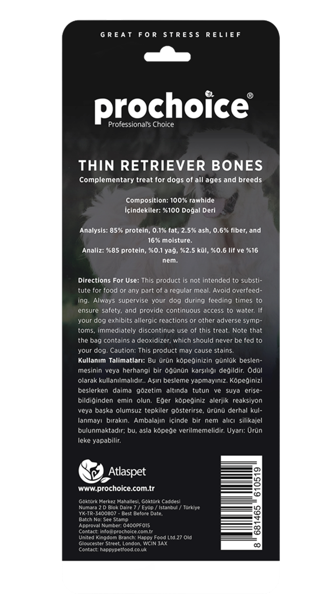 ProChoice Köpekler İçin Tahılsız İnce Kemik 13cm (6'lı)