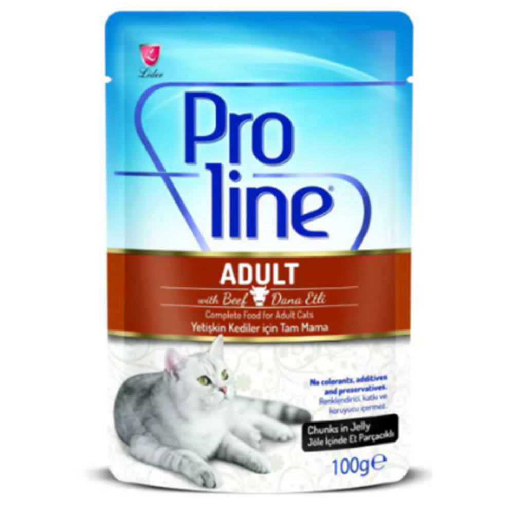 Proline Pouch Jöle İçinde Dana Etli Yetişkin Kedi Konservesi 100 Gr