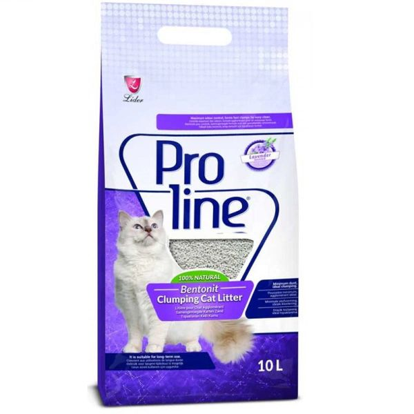 Proline Süper Topaklanan İnce Taneli Lavanta Kokulu Bentonit Kedi Kumu 10lt