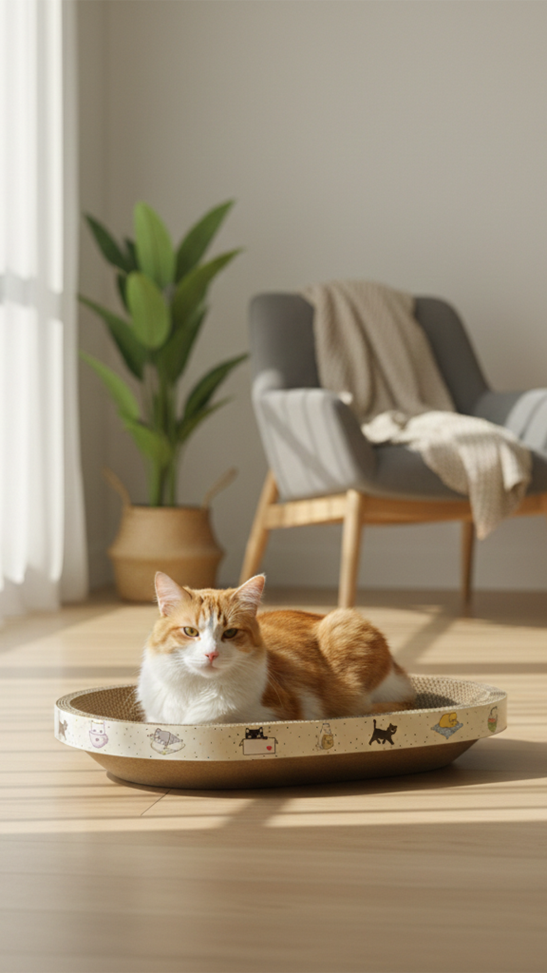 RACİNG-M KARTON KEDİ TIRMALAMA KEDİ DESENLİ