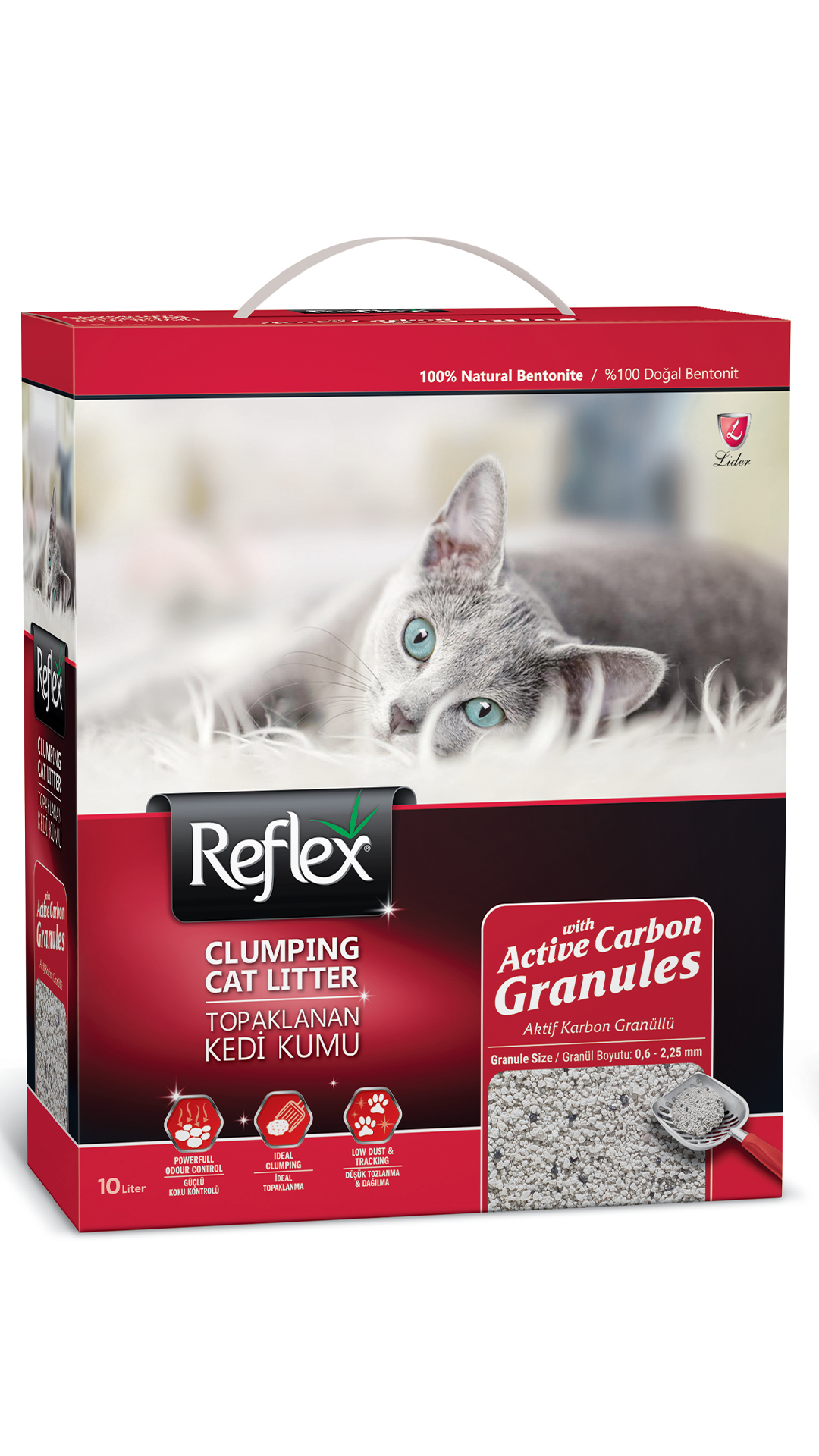 Reflex Granül Aktif Karbonlu Süper Hızlı Topaklanan Kedi Kumu 10 Lt
