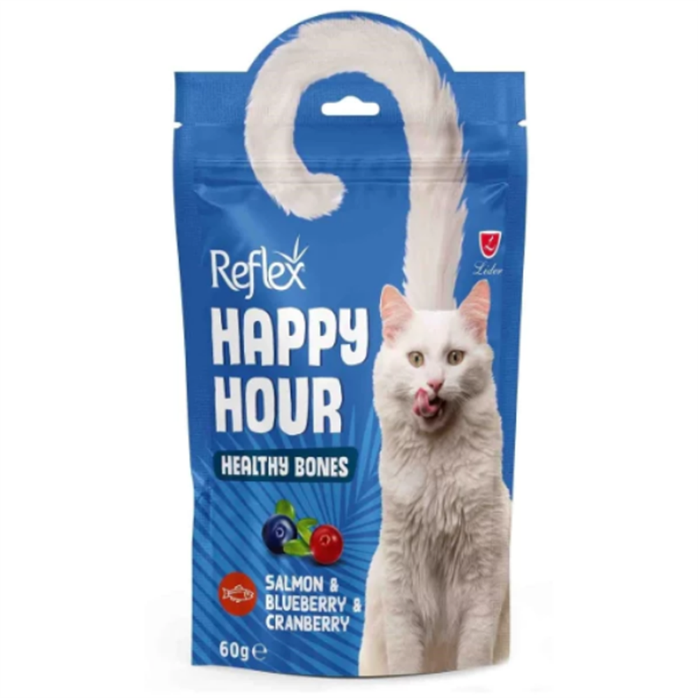 Reflex Happy Hour Healthy Bones Somonlu ve Yaban Mersinli Kedi Ödül Maması 60 Gr