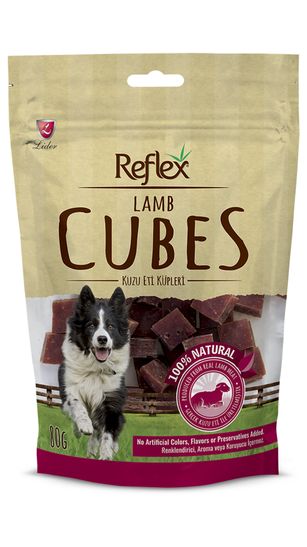 Reflex Kuzulu Küp Dilimli Köpek Ödül Maması 80gr