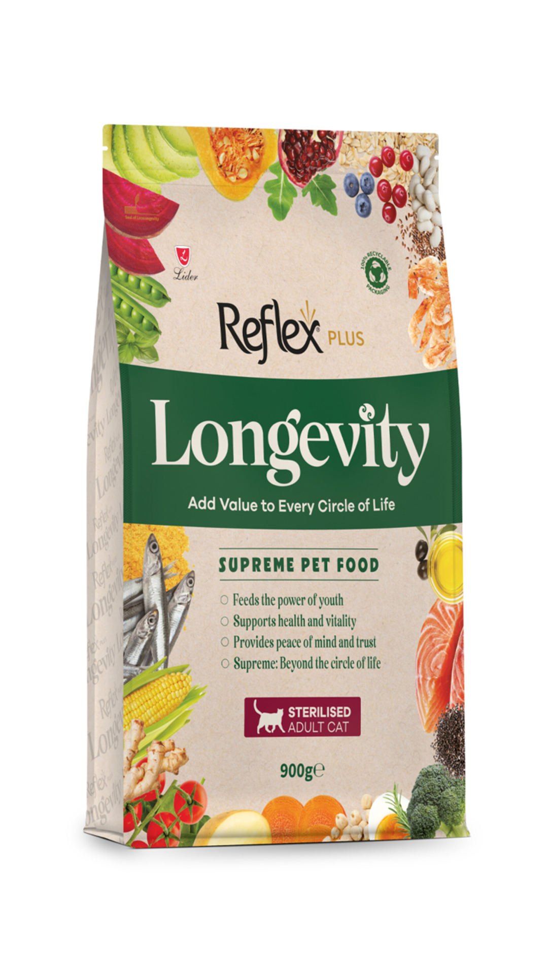 Reflex Plus Longevity Hipoalerjenik Kısırlaştırılmış Kedi Maması 900gr