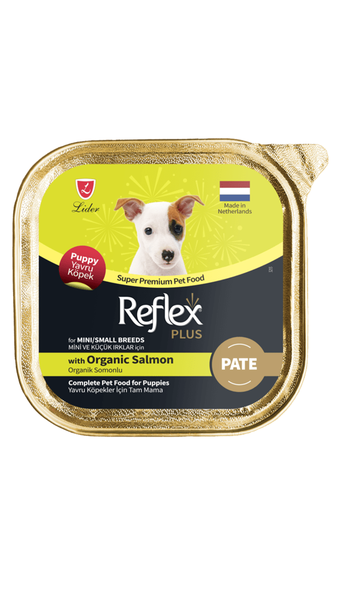 Reflex Plus Pate Organik Somonlu Mini ve Küçük Irklar İçin Yavru Köpek Konservesi 85 Gr