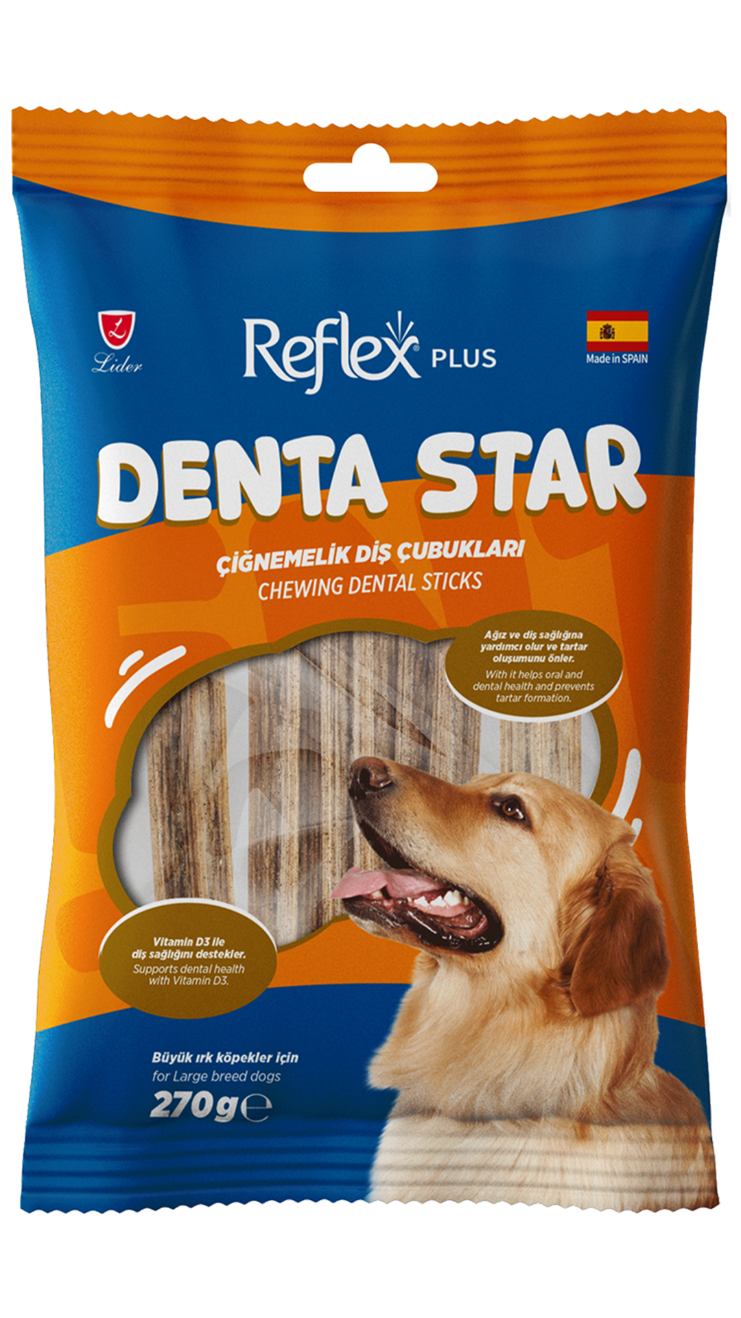 REFLEX PLUS STICKS LARGRE BREED ADULT DOG  270G
