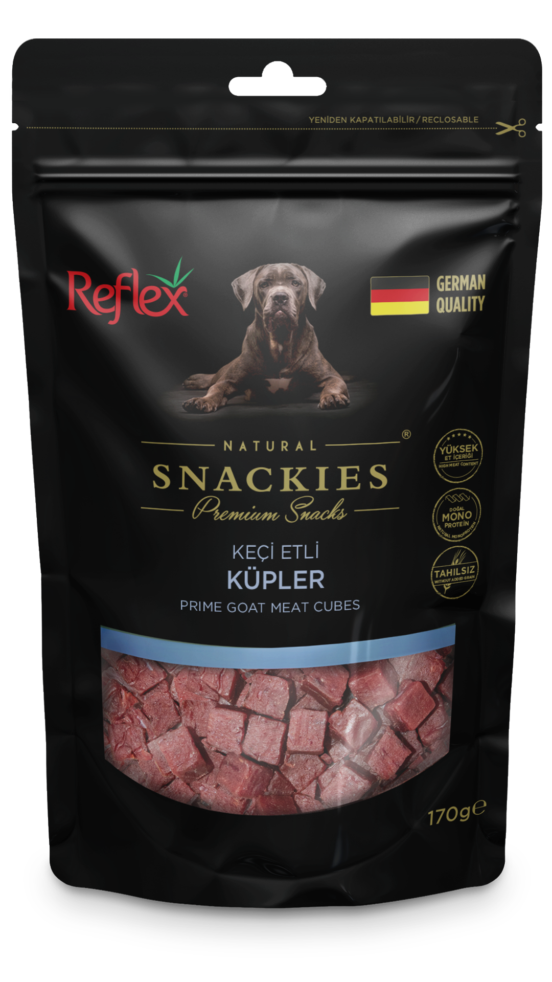 Reflex Snackies Keçi Etli Küpler Köpek Ödül Maması 170gr