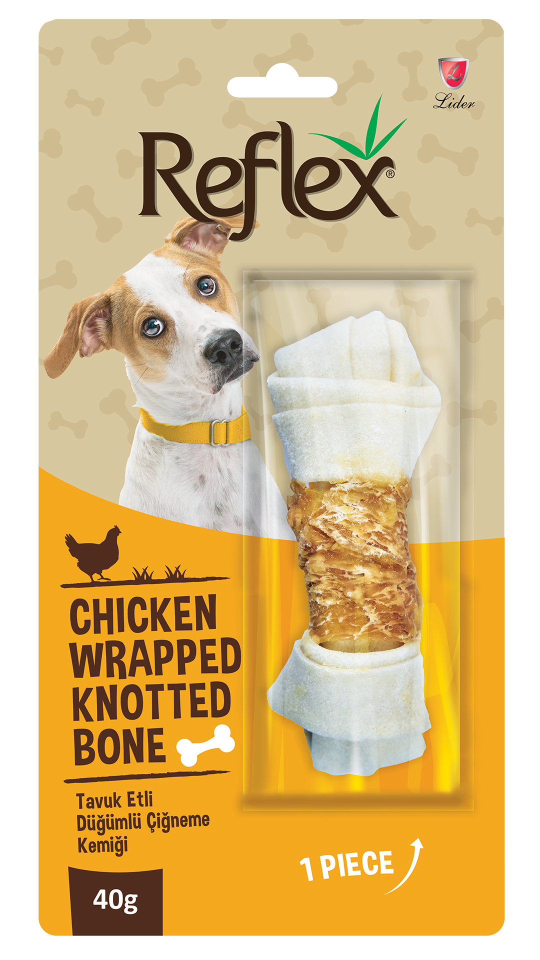 Reflex Tavuk Eti Sargılı Düğümlü Köpek Çiğneme Kemiği 40gr