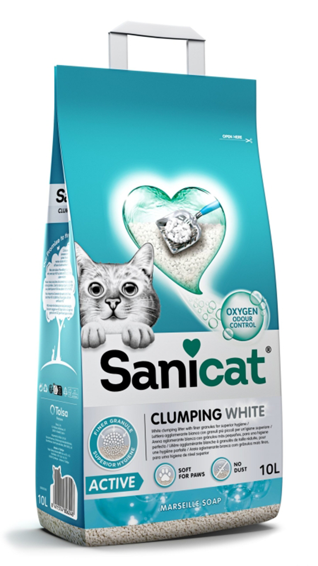 SANİCAT CLUMPİNG WHİTE ACTİVE  SABUNLU KUM 10L