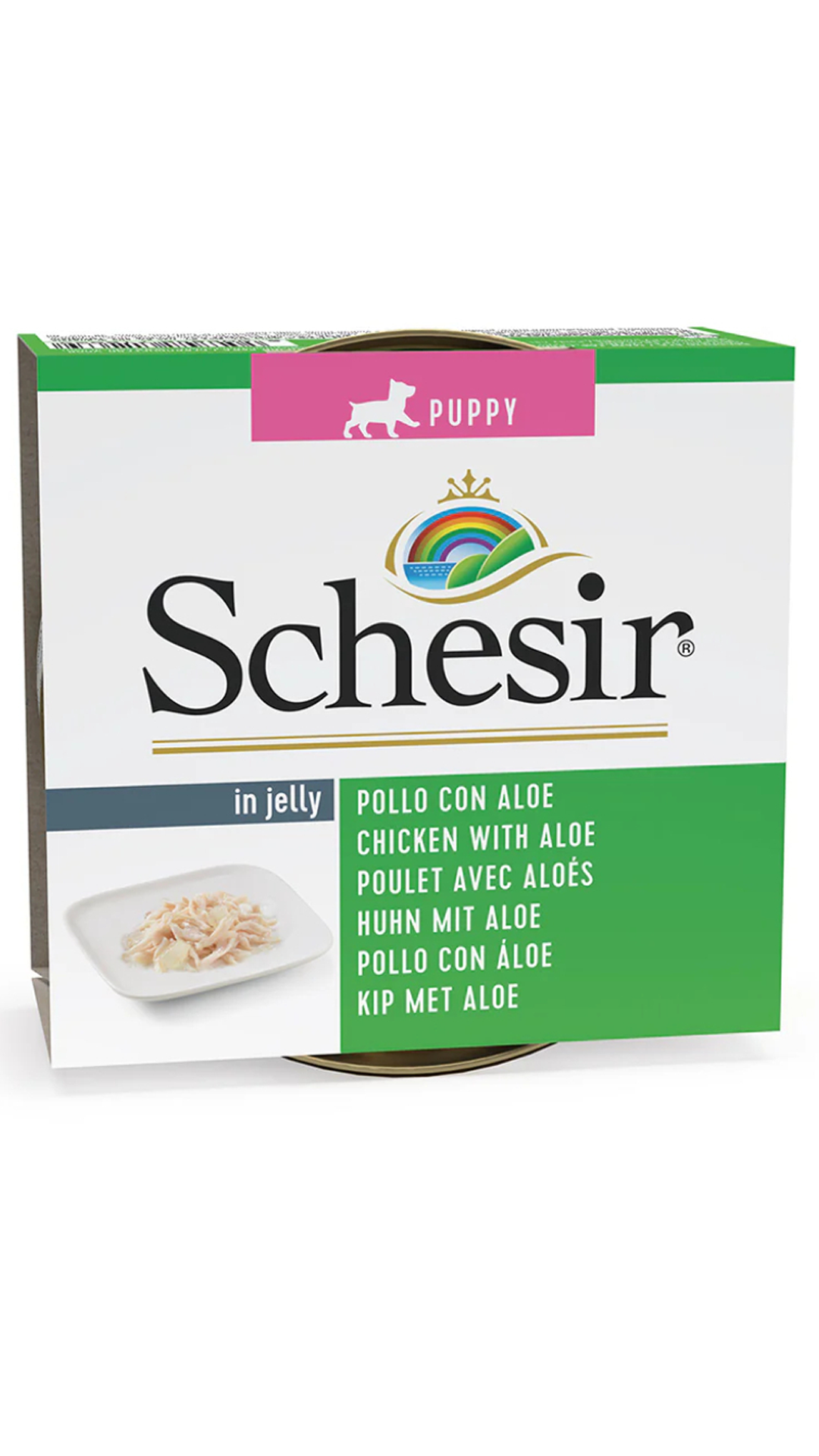 Schesir Jöle İçinde Tavuklu ve Aloe Veralı Yavru Köpek Konservesi 150gr