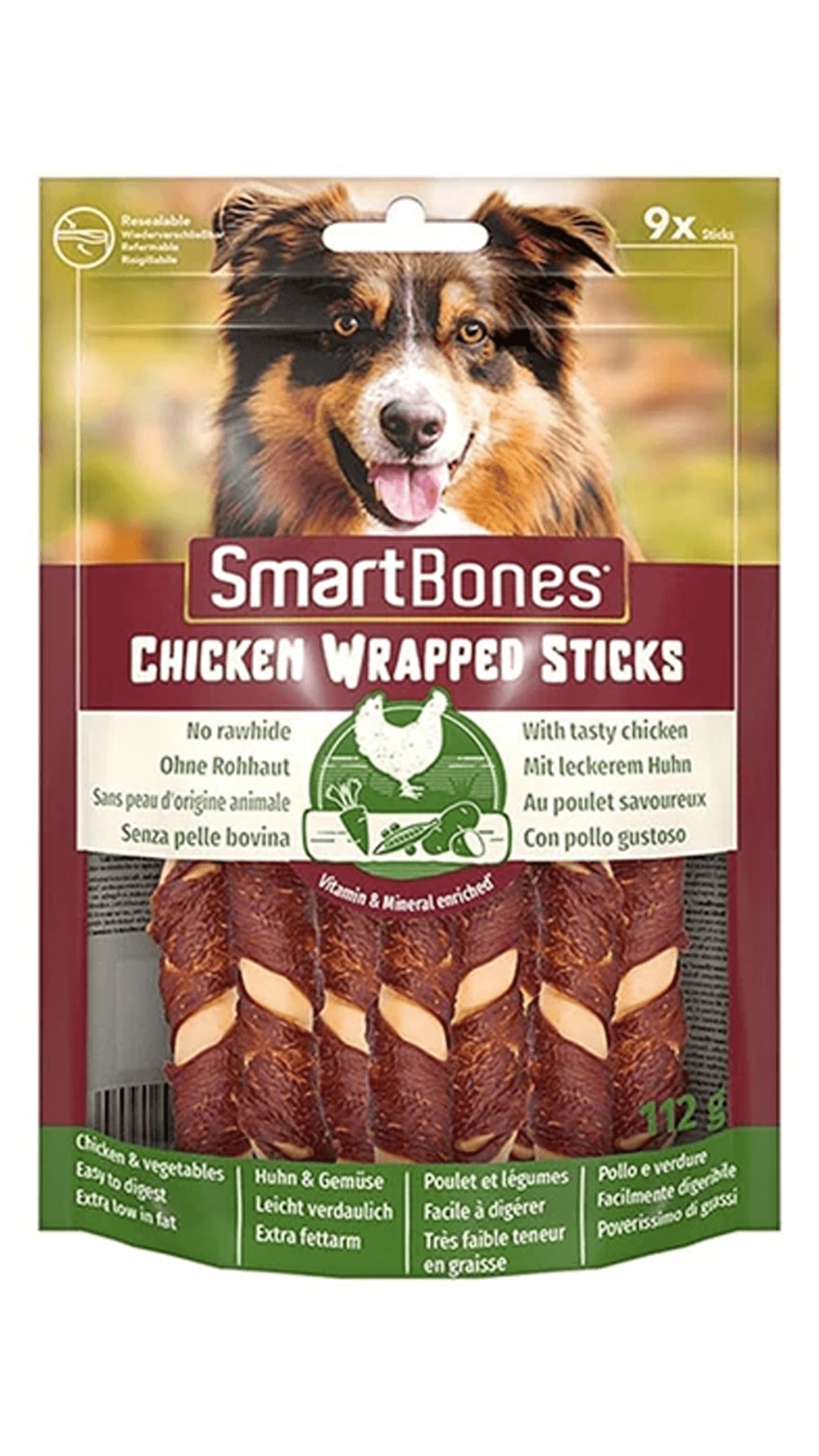 Smart Bones Tavuk Sargılı Küçük Irk Köpek Ödül Maması 112gr (9'lu)
