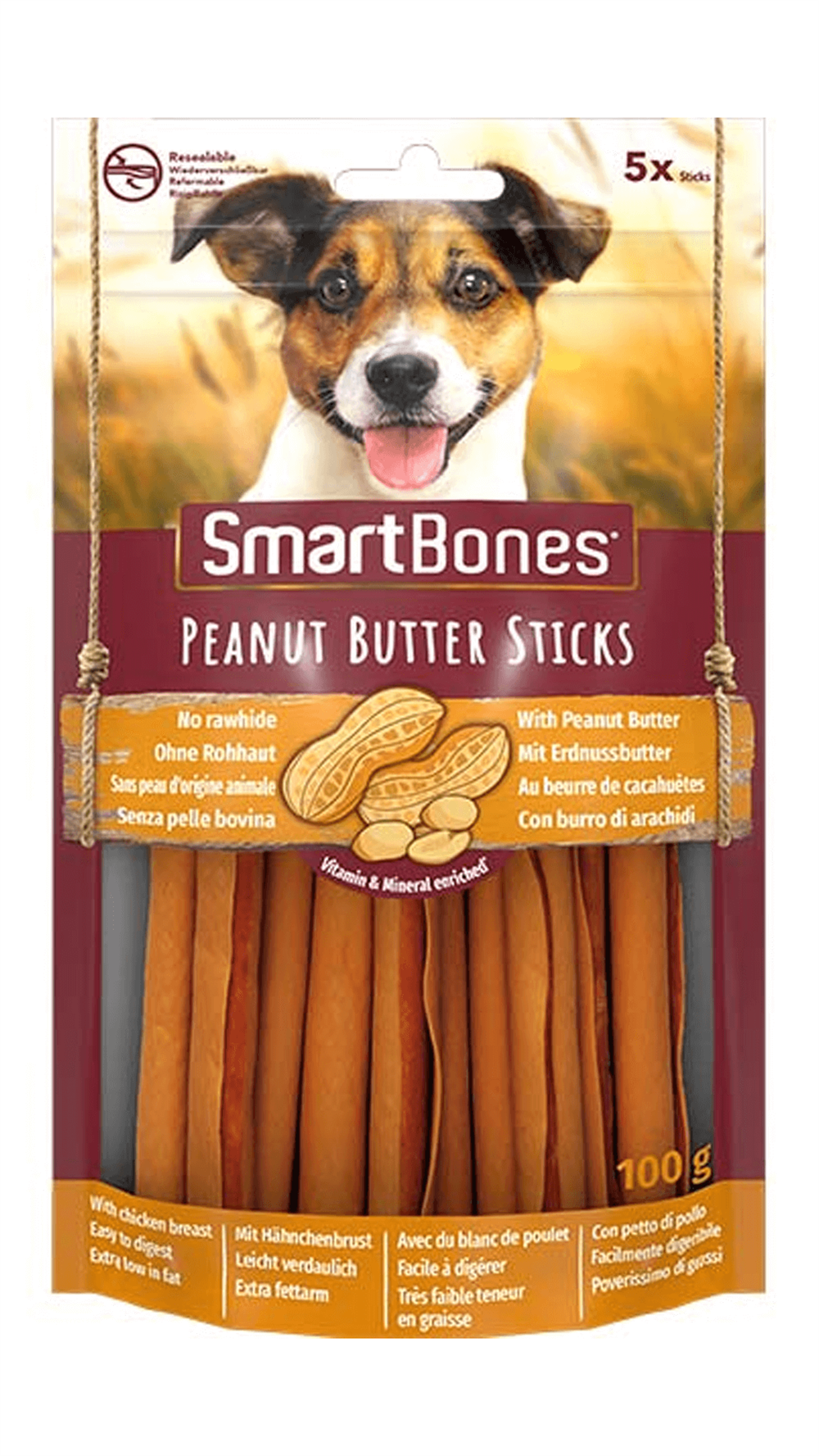 Smart Bones Yer Fıstıklı Köpek Ödül Maması 100gr (5'li)