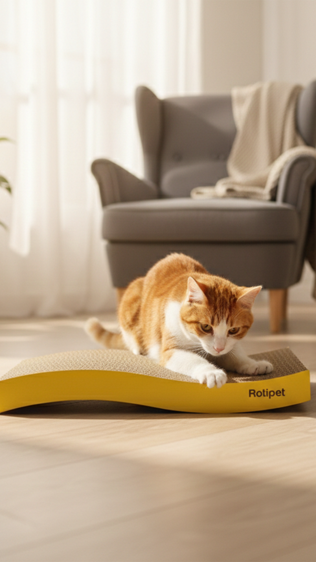 TRİCKY KARTON KEDİ TIRMALAMA SARI