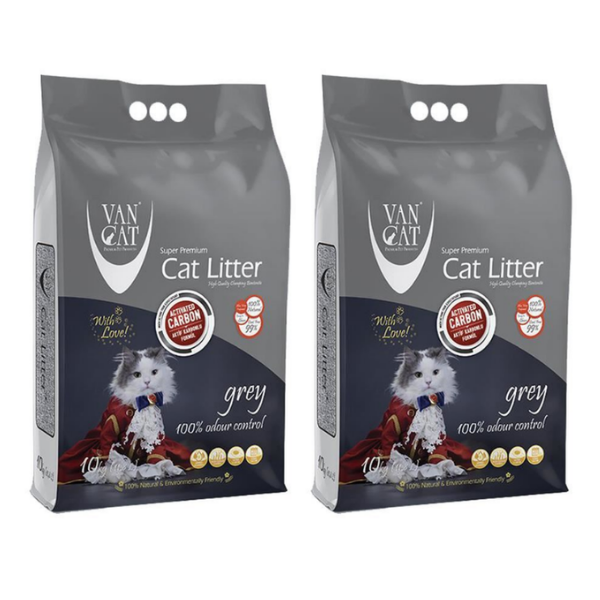VanCat Aktif Karbonlu Topaklanan İnce Taneli Kedi Kumu 10lt 2 Adet