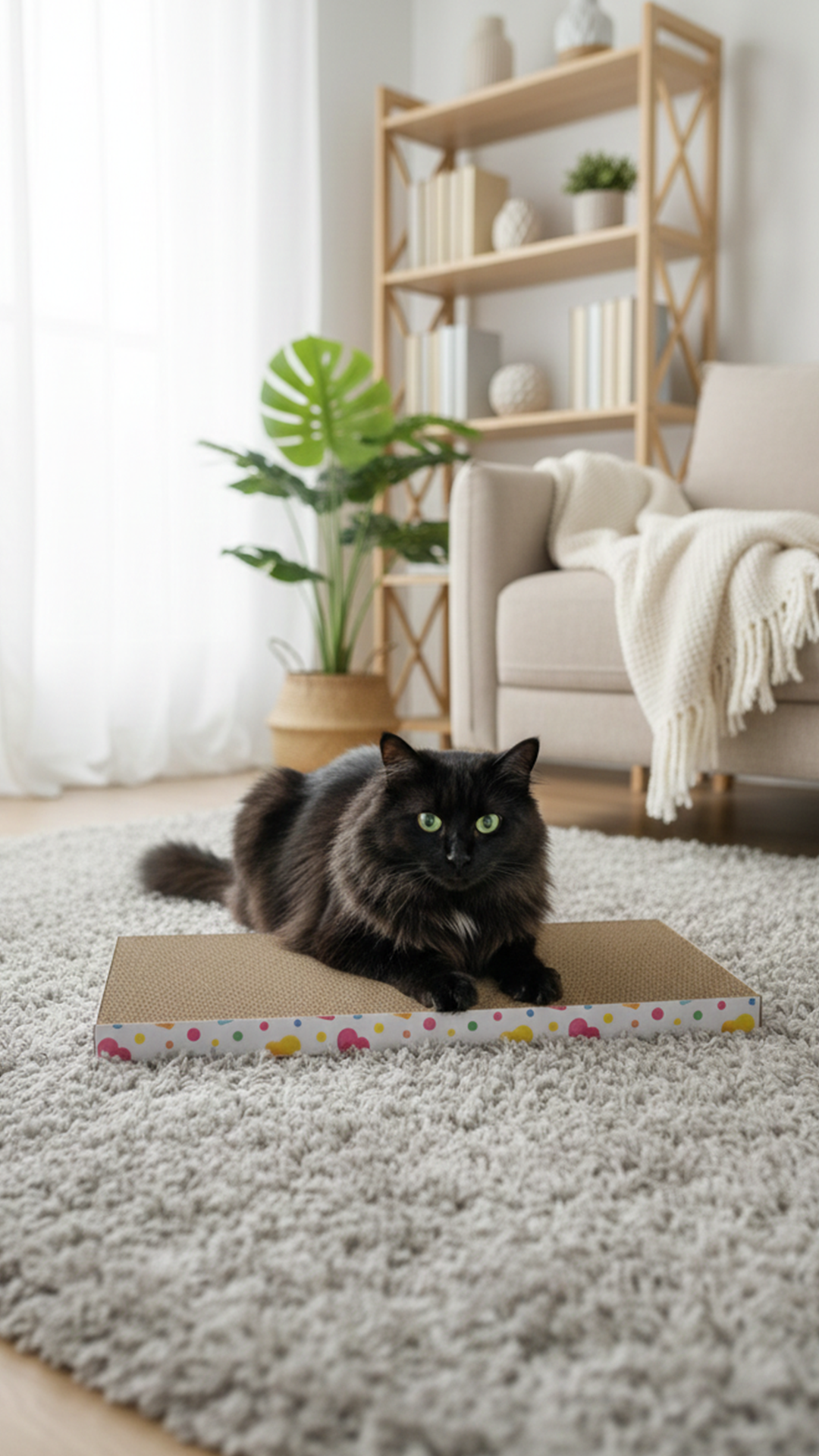 VELMO KARTON KEDİ TIRMALAMA KALP DESENLİ