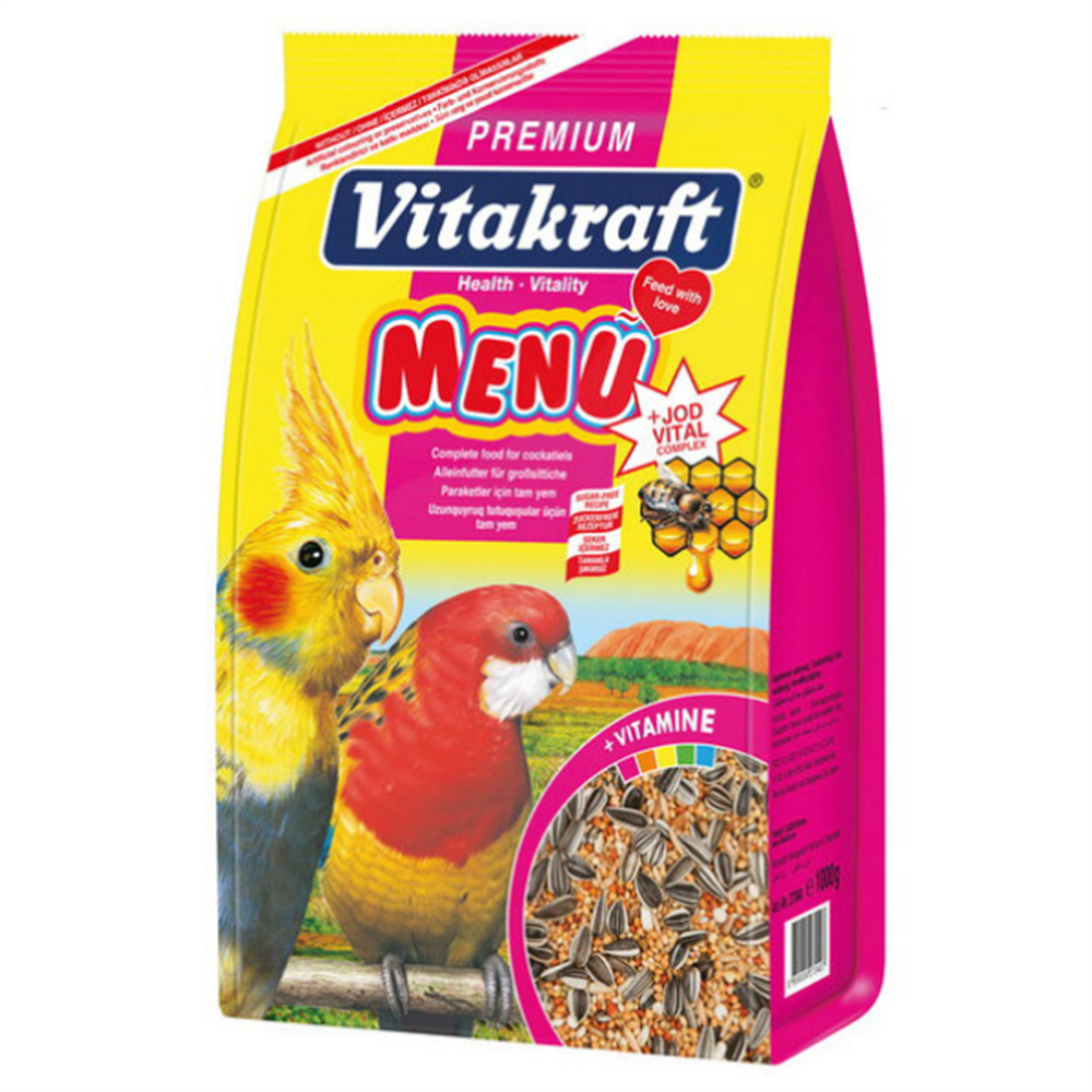 Vitakraft Menü Jod Vital Complex Premium Paraket Papağan Yemi 1 KG