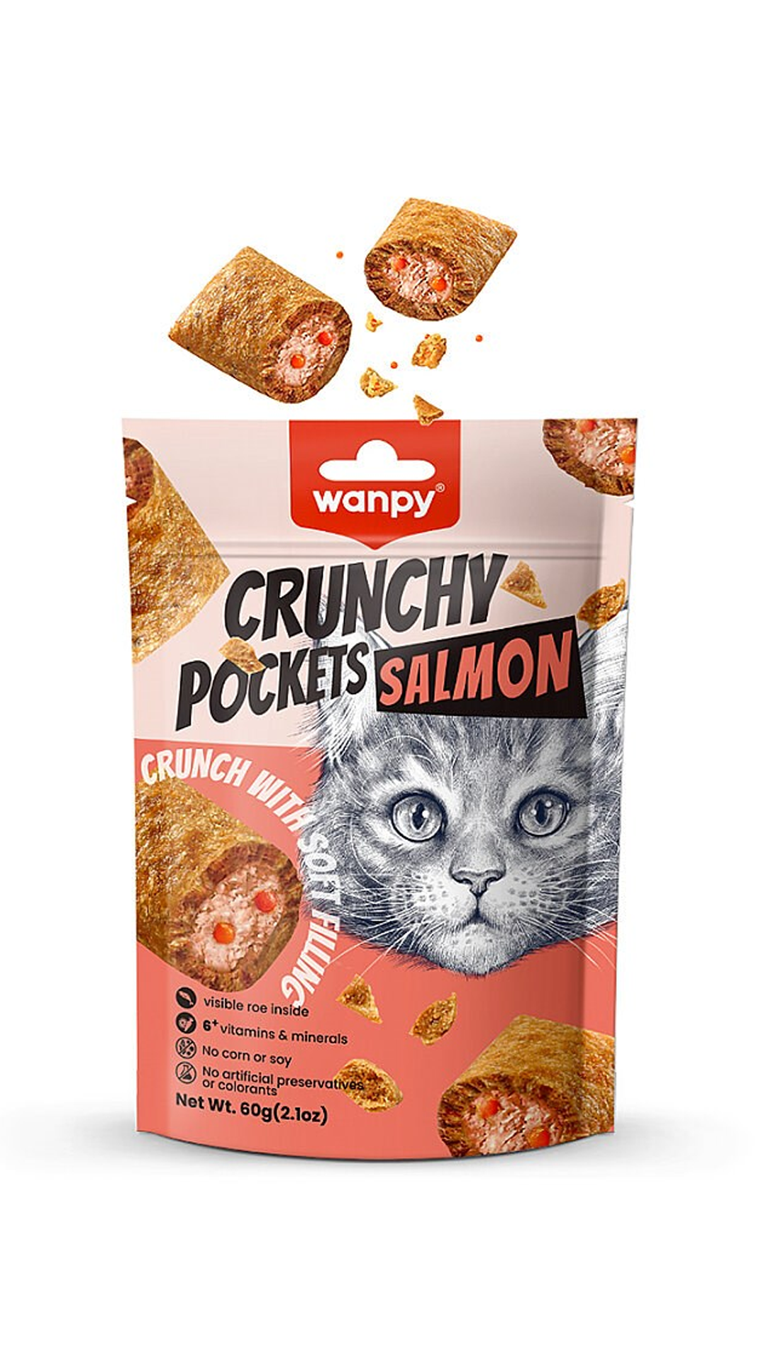 Wanpy Crunch Somon & Havyarlı Kedi Ödülü 60 Gr