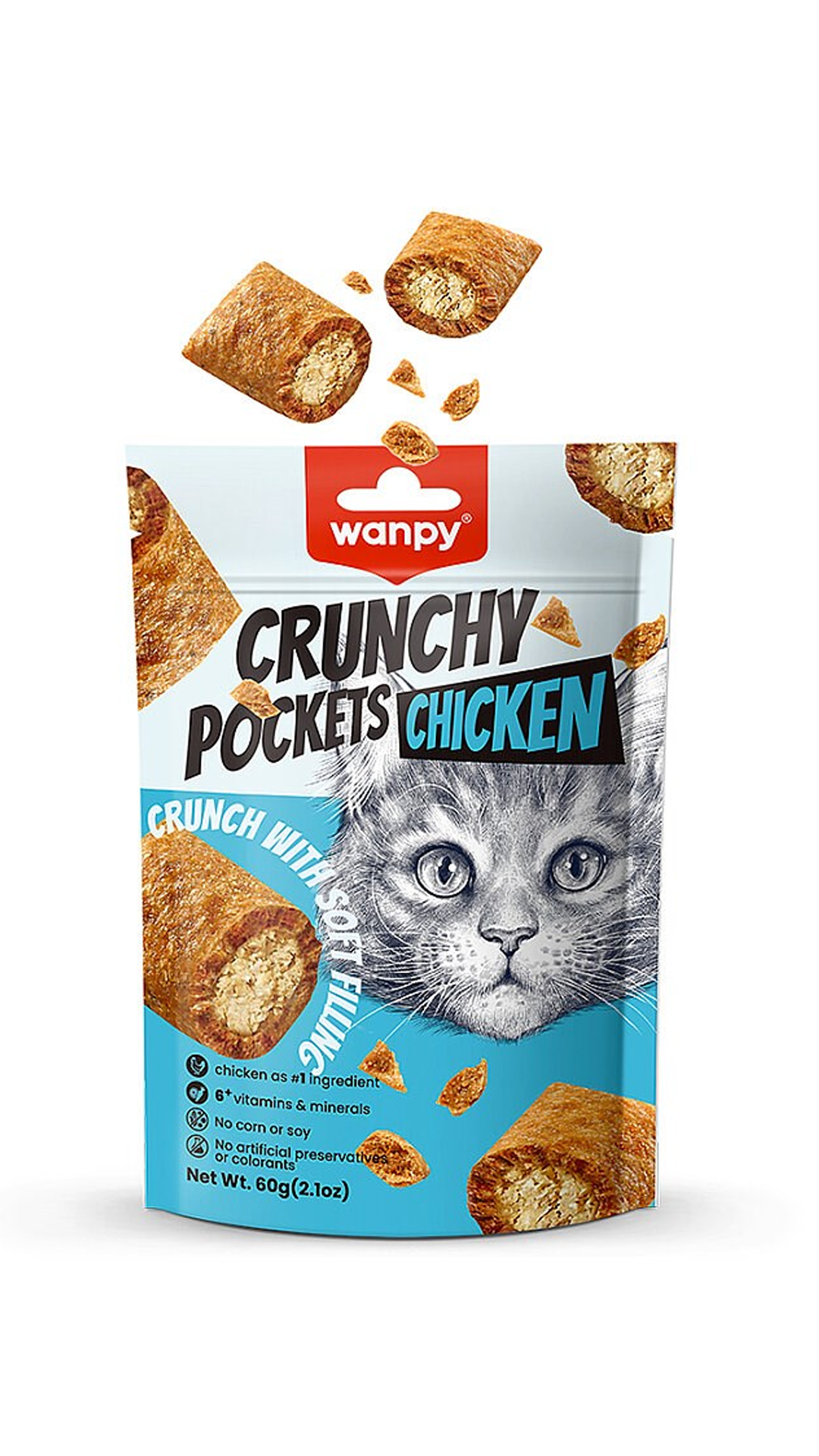 WANPY CRUNCHY POCKETS TAVUKLU KEDI ODULU 60 GR