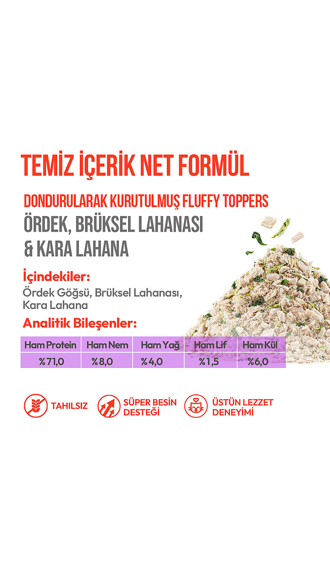 WANPY DONDURULARAK KURU FLUFFY ÖRDEK LAHANA 30GR