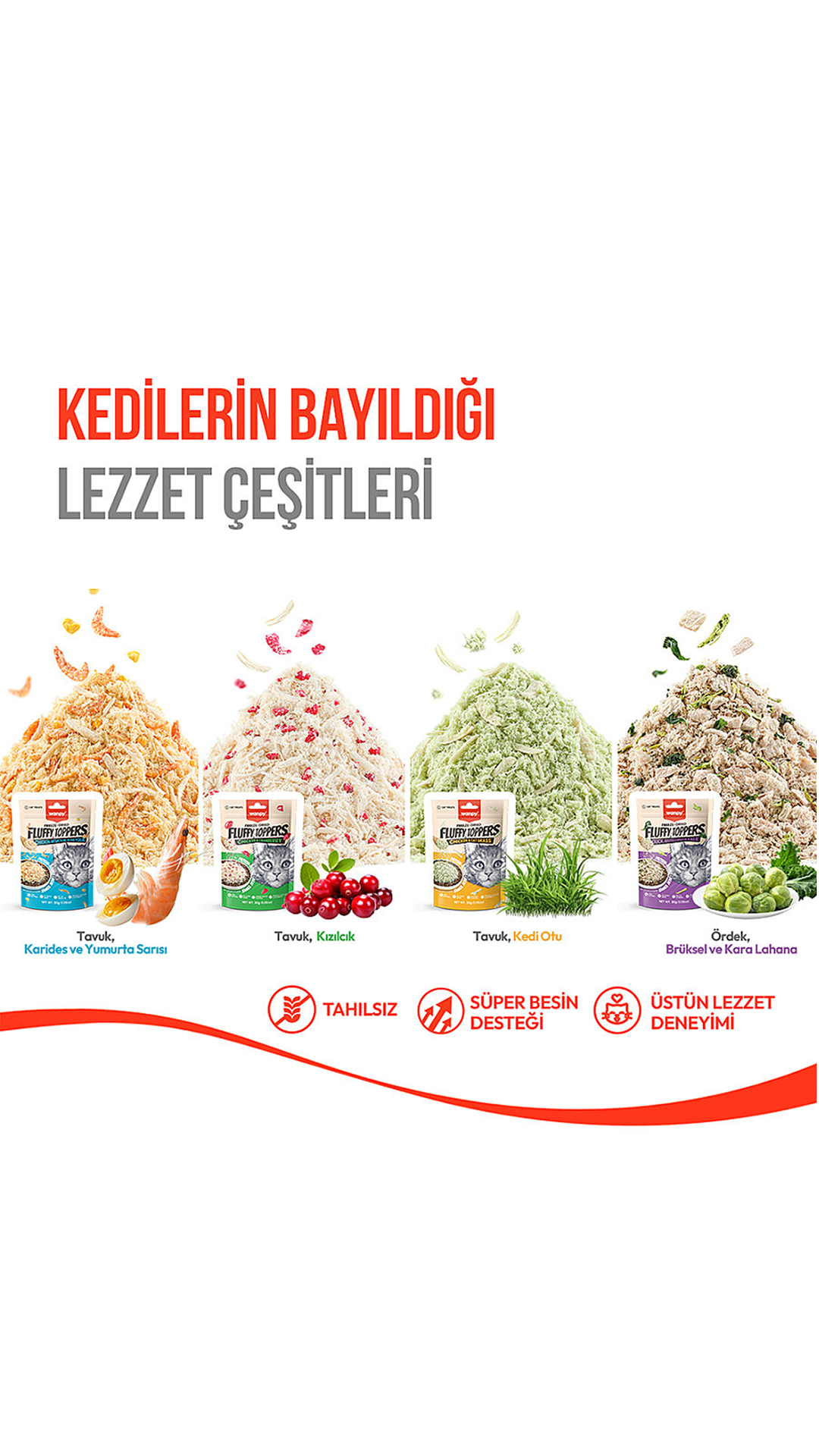 WANPY DONDURULARAK KURU FLUFFY TAVUK KEDİOTU 30GR