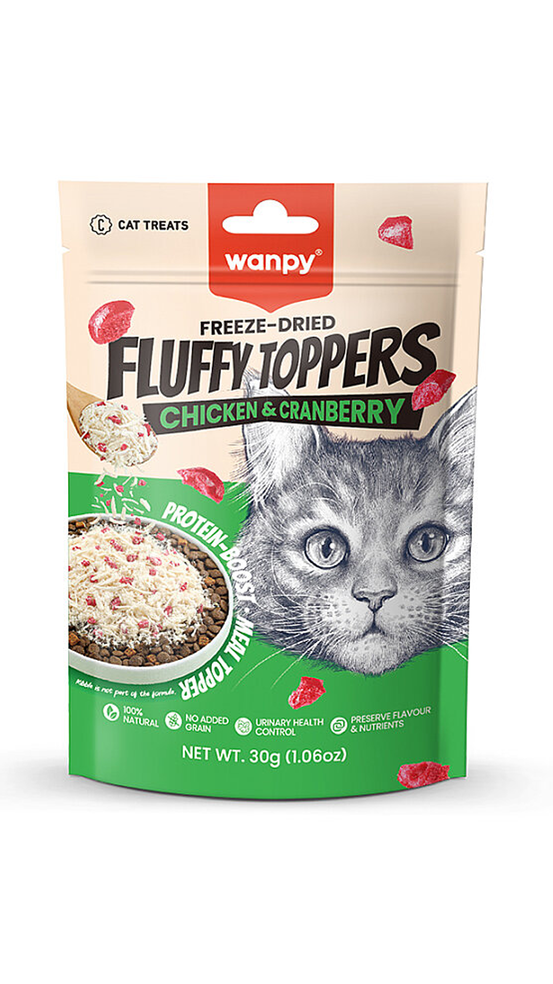 WANPY DONDURULARAK KURU FLUFFY TAVUK KIZILCIK 30GR