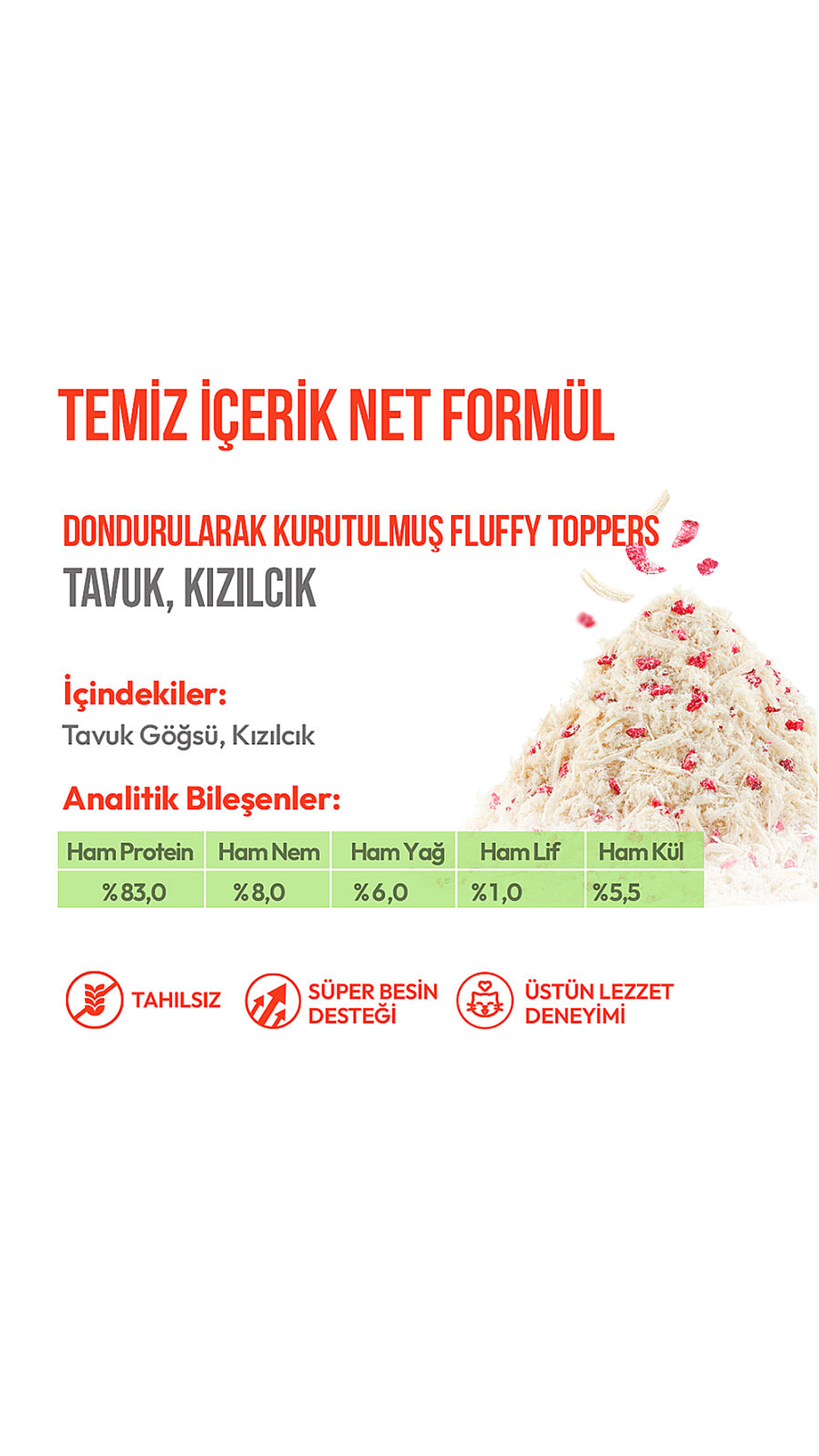 WANPY DONDURULARAK KURU FLUFFY TAVUK KIZILCIK 30GR