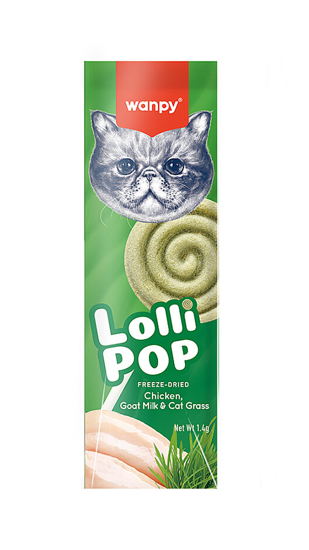 Wanpy Kediler İçin Dondurularak Kurutulmuş Lolipop Kedi Otu 1.4gr