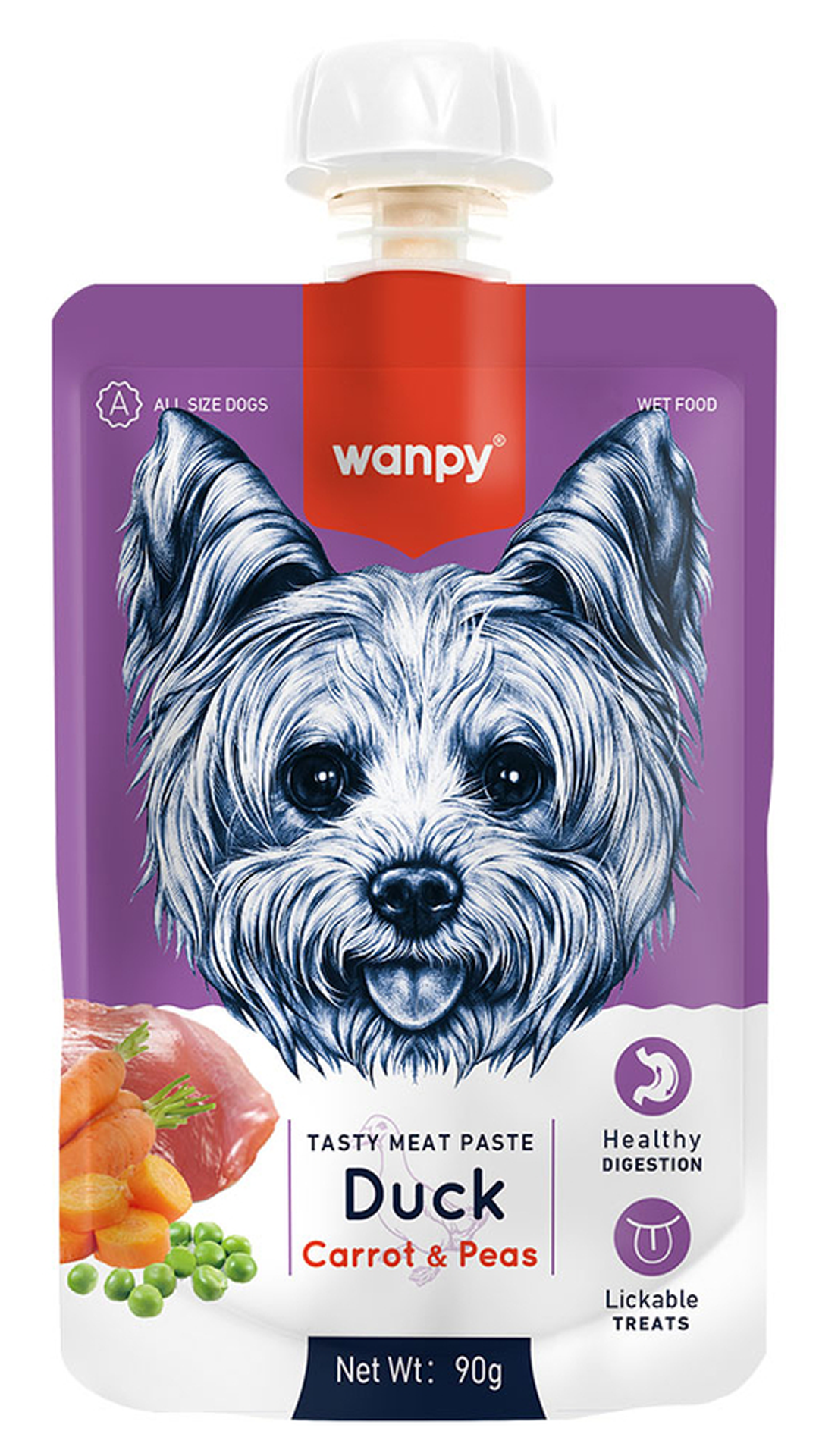 Wanpy Ördek Etli ve Havuçlu Ezme Köpek Ödül Maması 90 gr