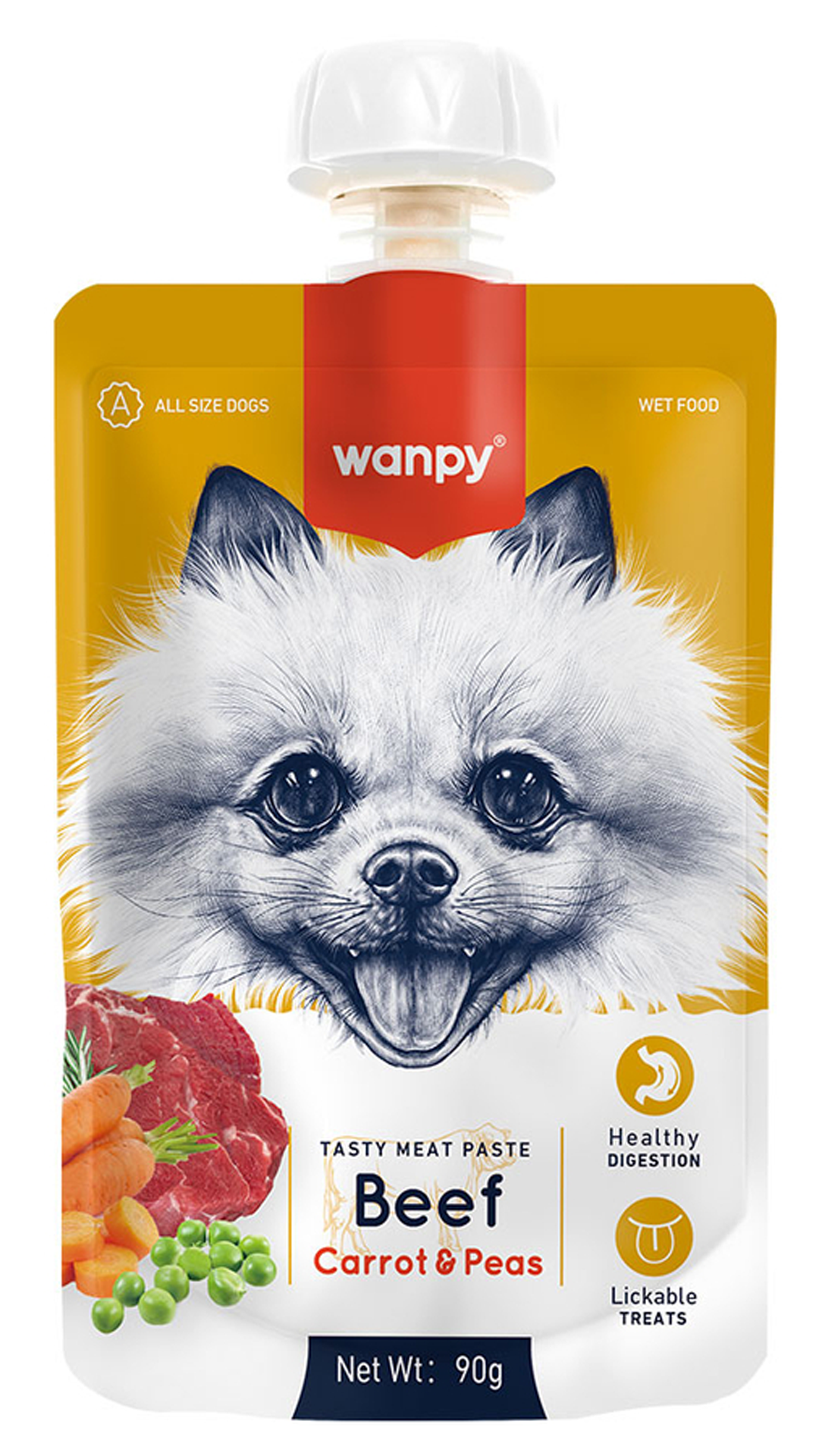 Wanpy Sığır Etli ve Havuçlu Ezme Köpek Ödül Maması 90 gr