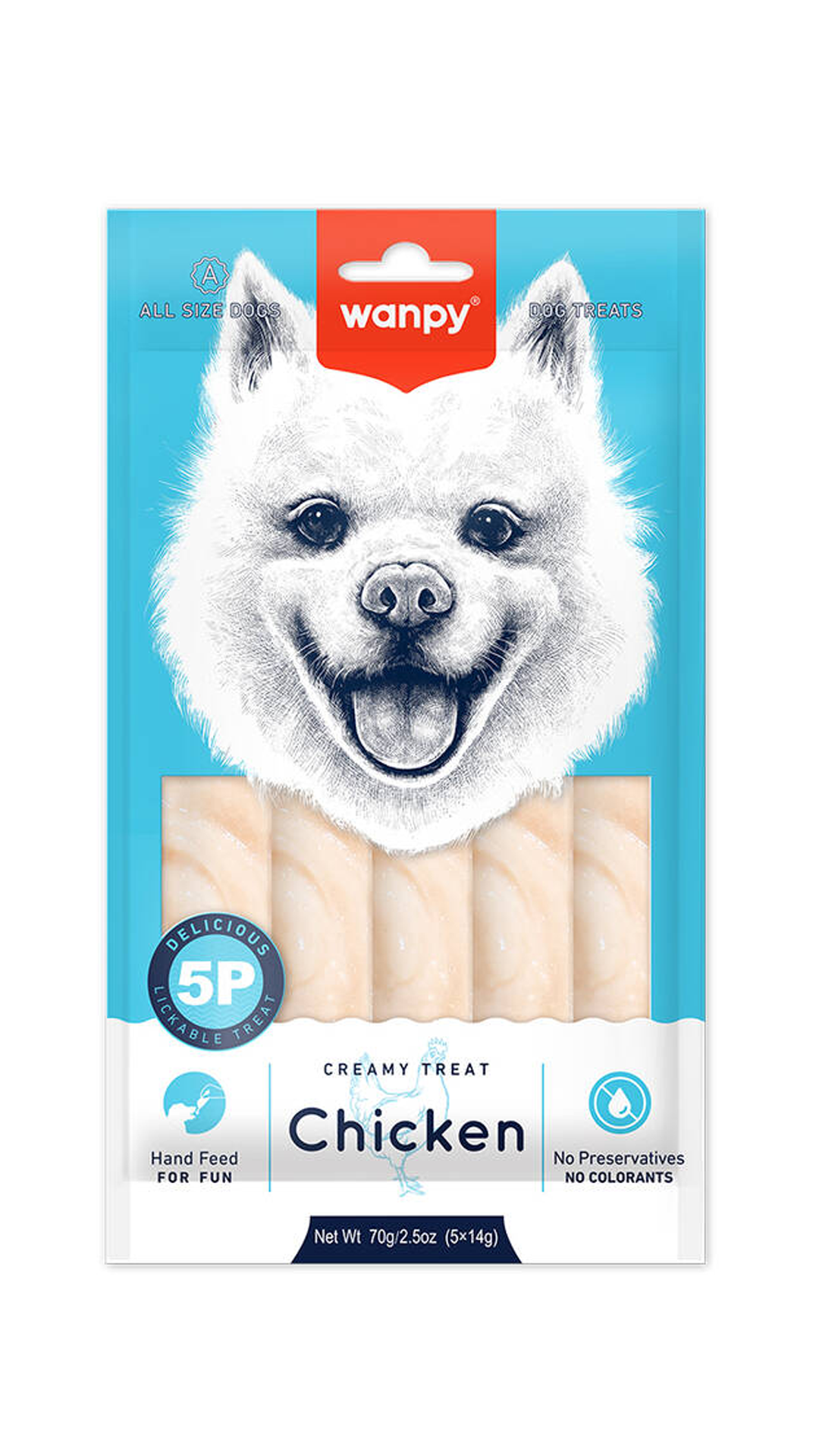 Wanpy Tavuklu Krema Köpek Ödülü 5x14 Gr