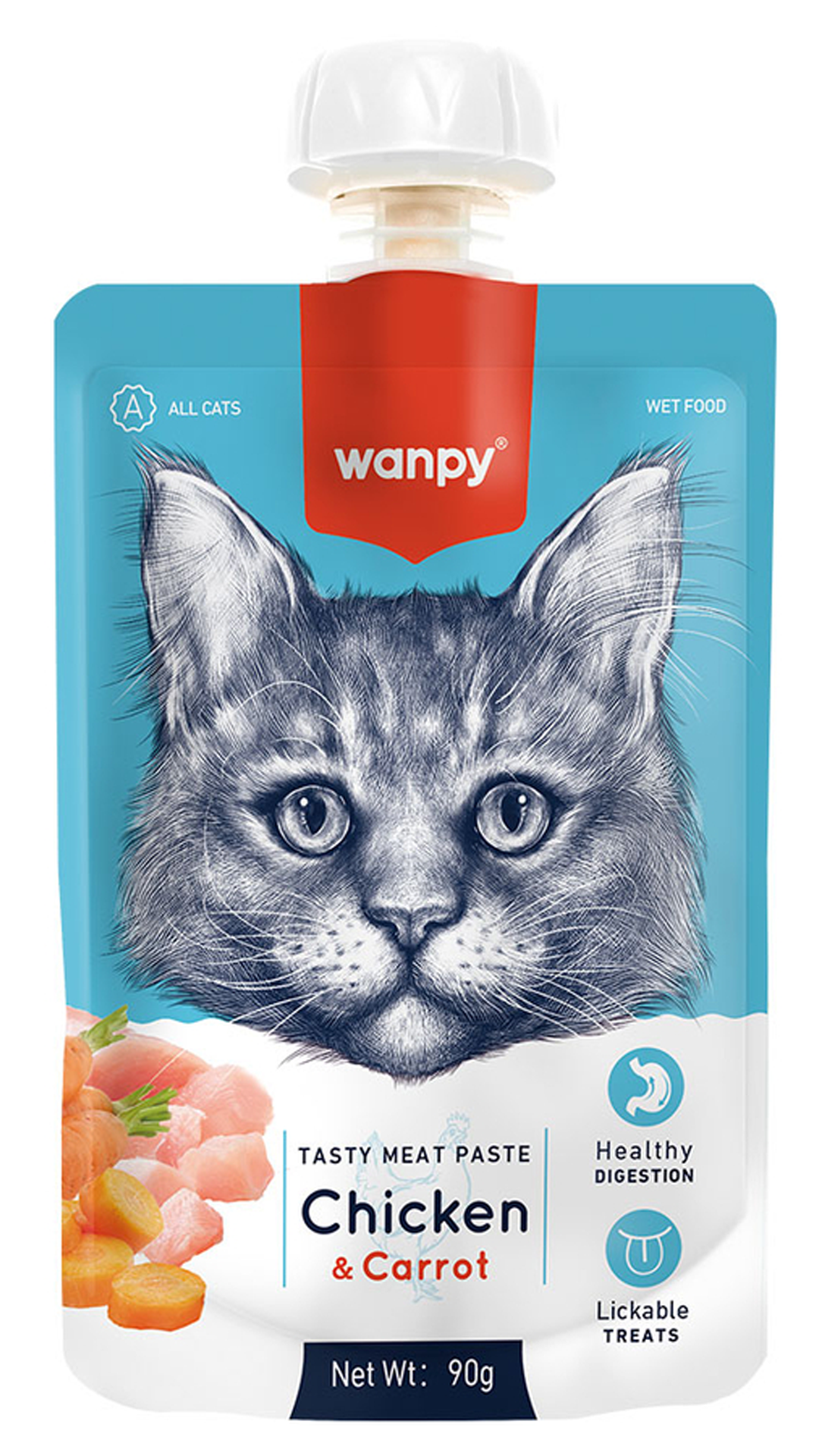 Wanpy Tavuklu ve Havuçlu Ezme Kedi Ödül Maması 90 gr