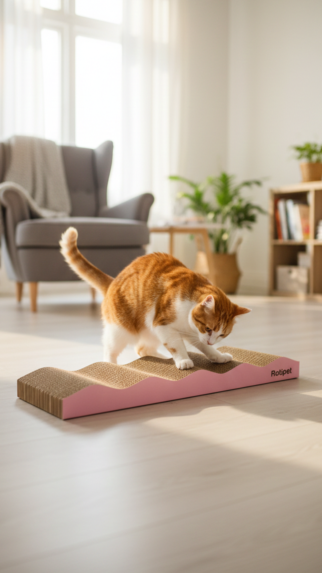 Wavy Karton Kedi Tırmalama Ünitesi 44x21x8 cm