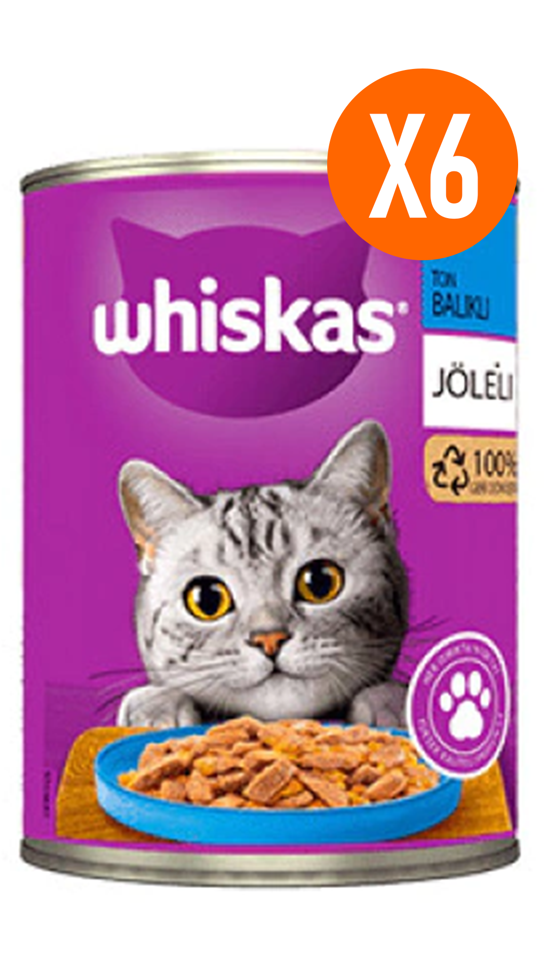 Whiskas Jöle İçinde Ton Balıklı Yetişkin Kedi Konservesi 400gr 6 Adet