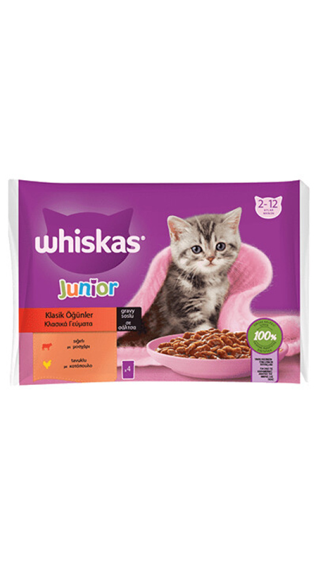 WHİSKAS POUCH YAVRU KLASİK ÖĞÜNLER YAŞ MAMA 4*85GR