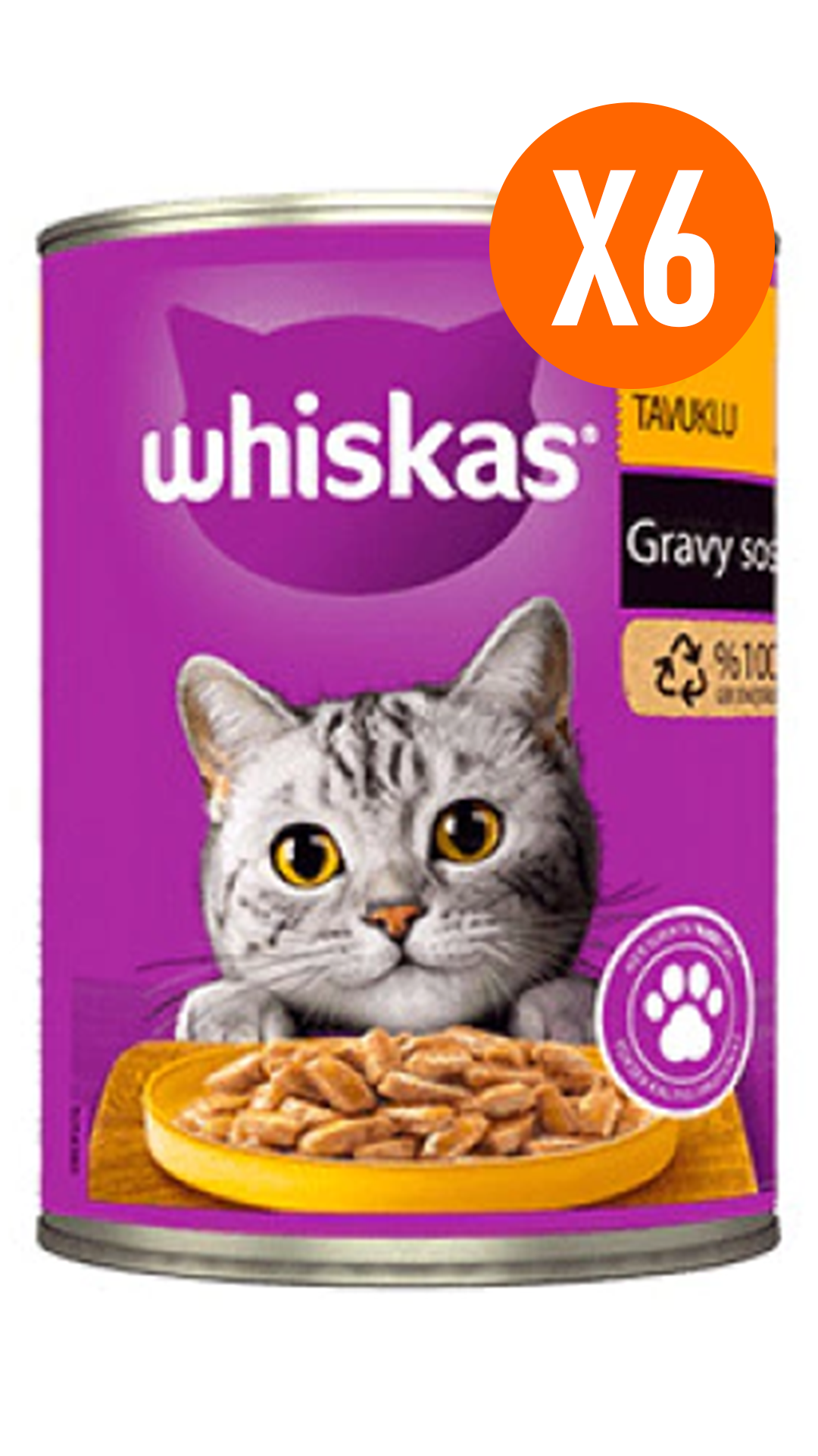 Whiskas Sos İçinde Tavuklu Yetişkin Kedi Konservesi 400gr 6 Adet