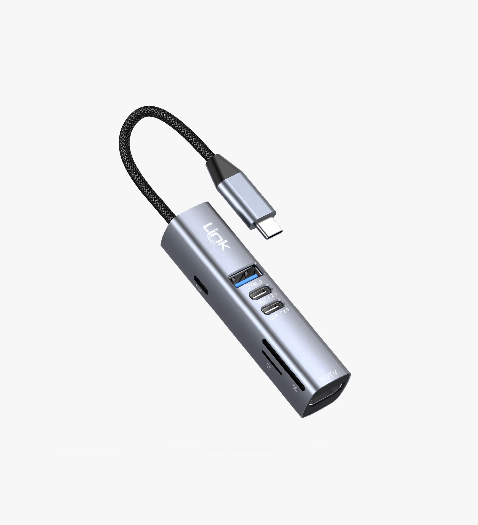 A209 Premium 7'si 1 Arada HDMI, USB-A, PD 100W, Type-C Hub ve TF/SD Kart Okuyucu Adaptörü