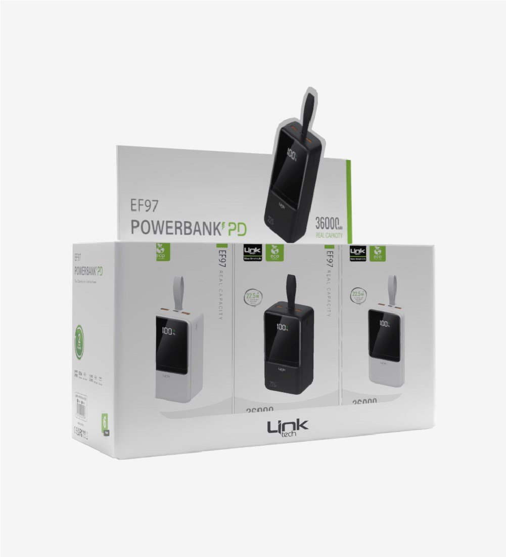 EF97 Strong 22.5W Çevre Dostu 36000mAh Powerbank 6'li Paket