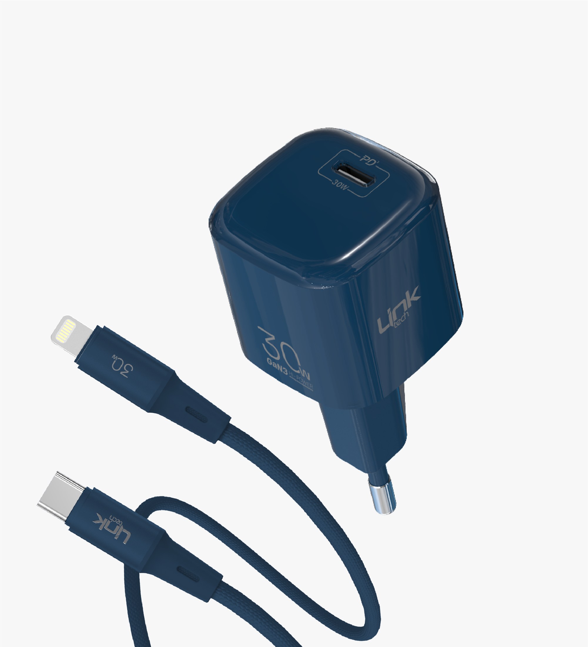 G824 Safe Type-C–Lightning Kablolu 30W GaN Hızlı Şarj Adaptörü